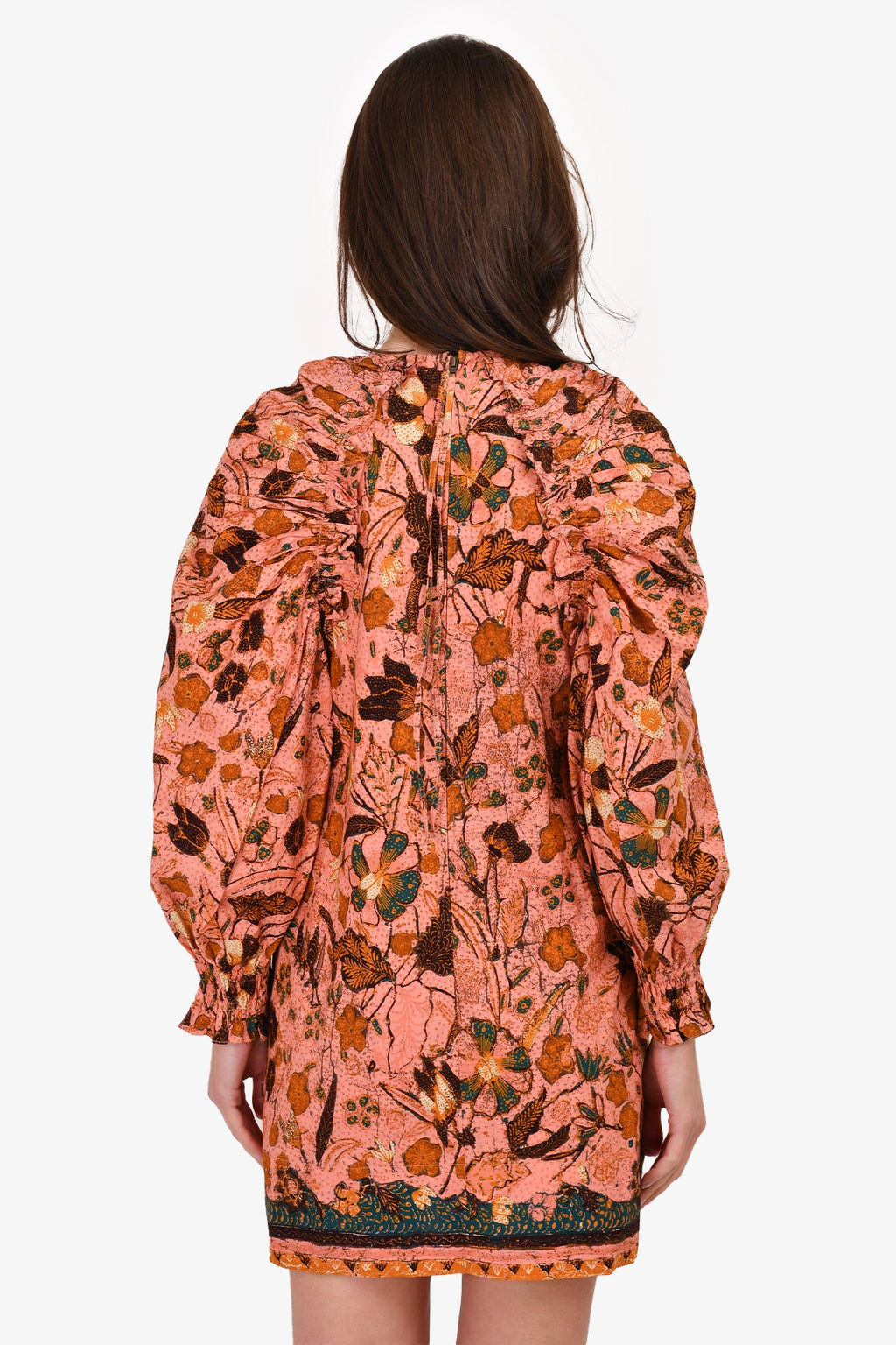 Ulla Johnson Pink Floral 'Devya' Balloon Sleeve Shift Dress Size 4