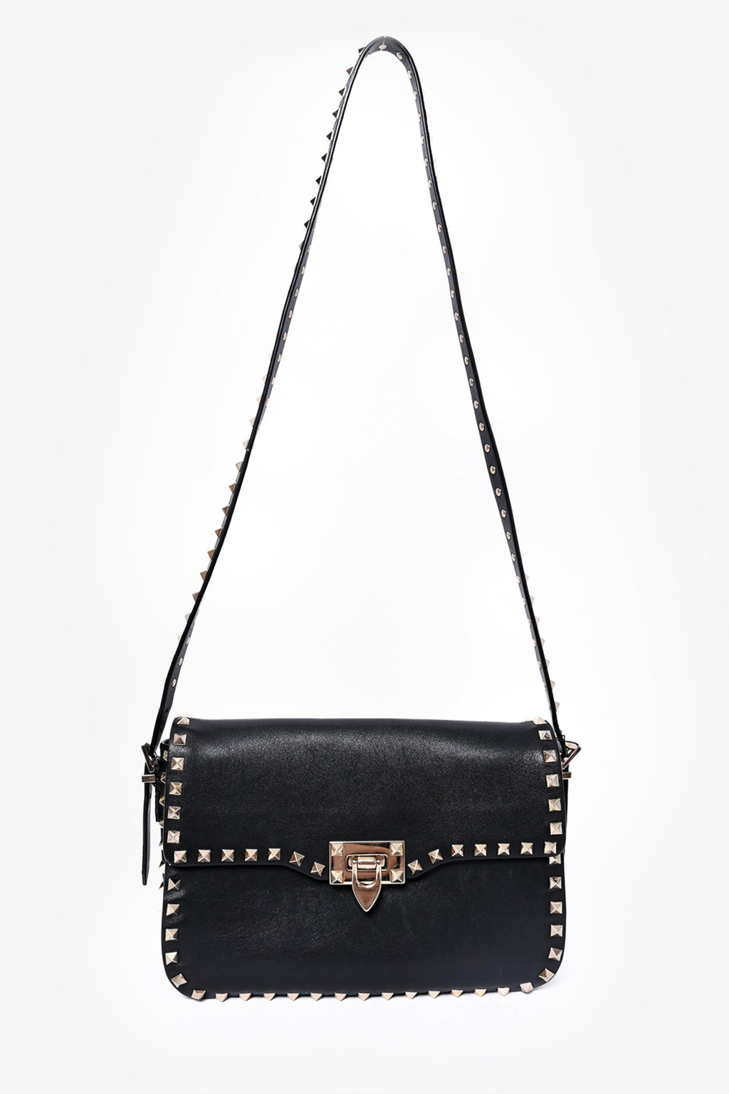 Valentino Black Leather Rockstud Crossbody