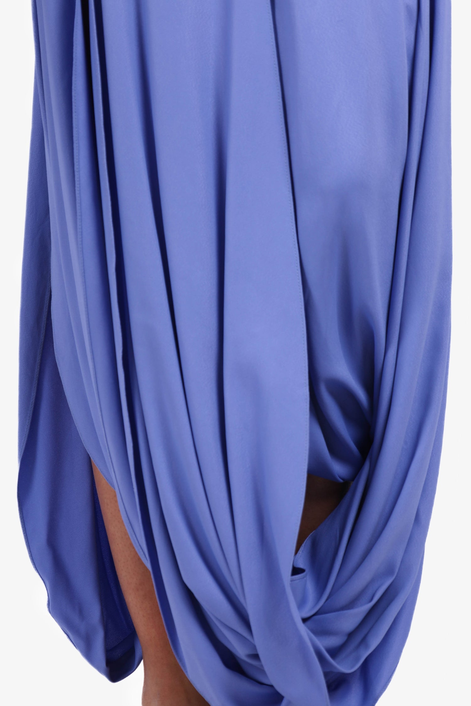 Jacquemus Blue Silk 'Le Souk' Slit Hem Maxi Dress Size 34 (As Is)