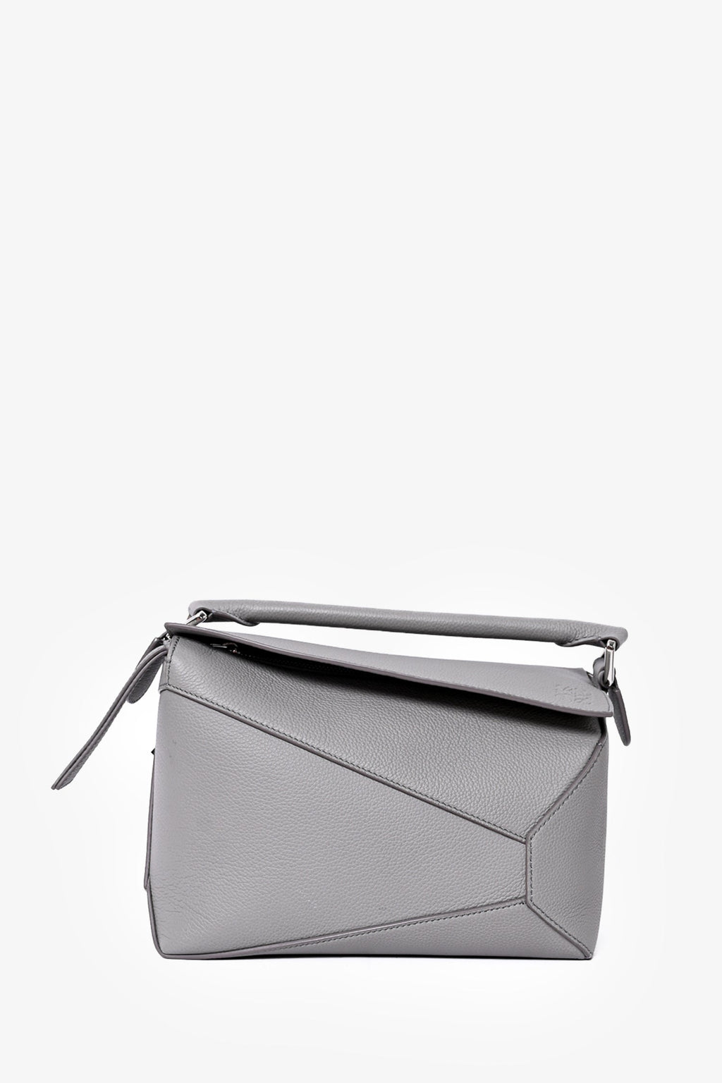 Loewe Grey Leather Puzzle Bag with Strap