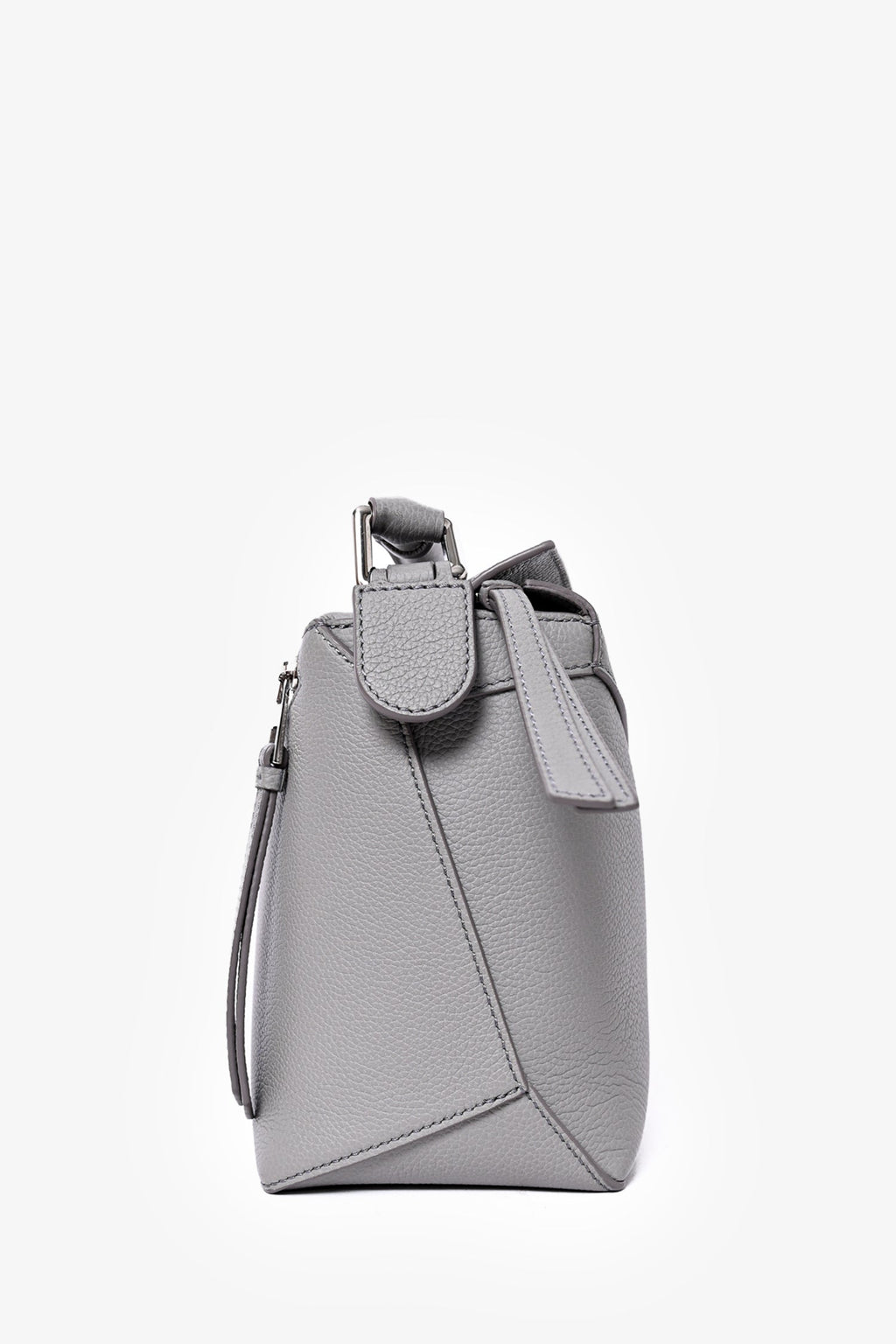Loewe Grey Leather Puzzle Bag with Strap