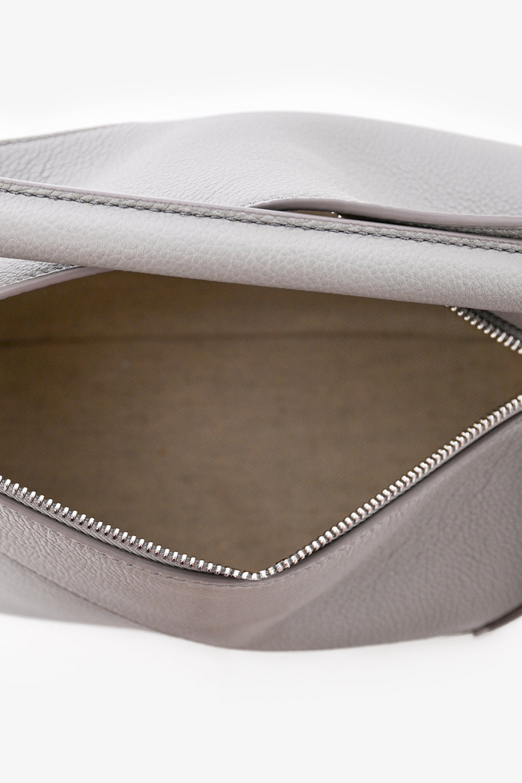 Loewe Grey Leather Puzzle Bag with Strap