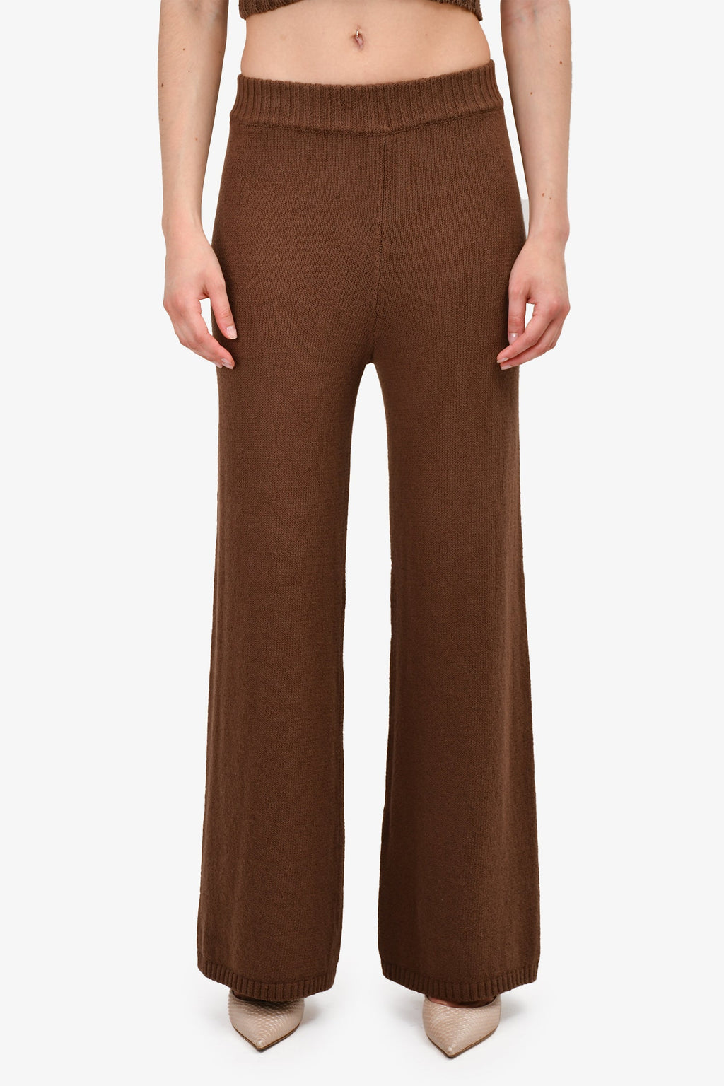 Monday Swimwear Brown Knit Top + Pant Set Size XS