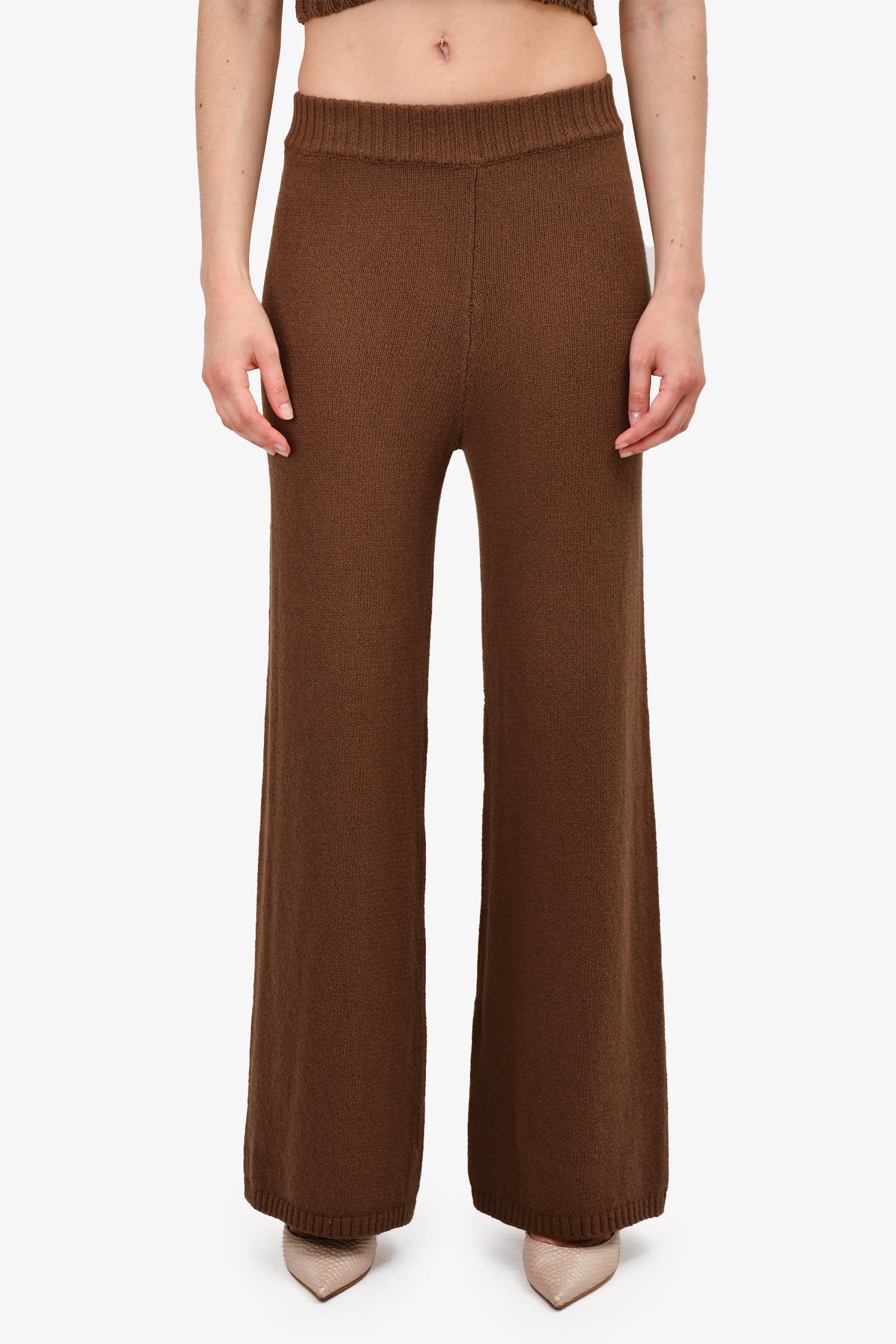Monday Swimwear Brown Knit Top + Pant Set Size XS