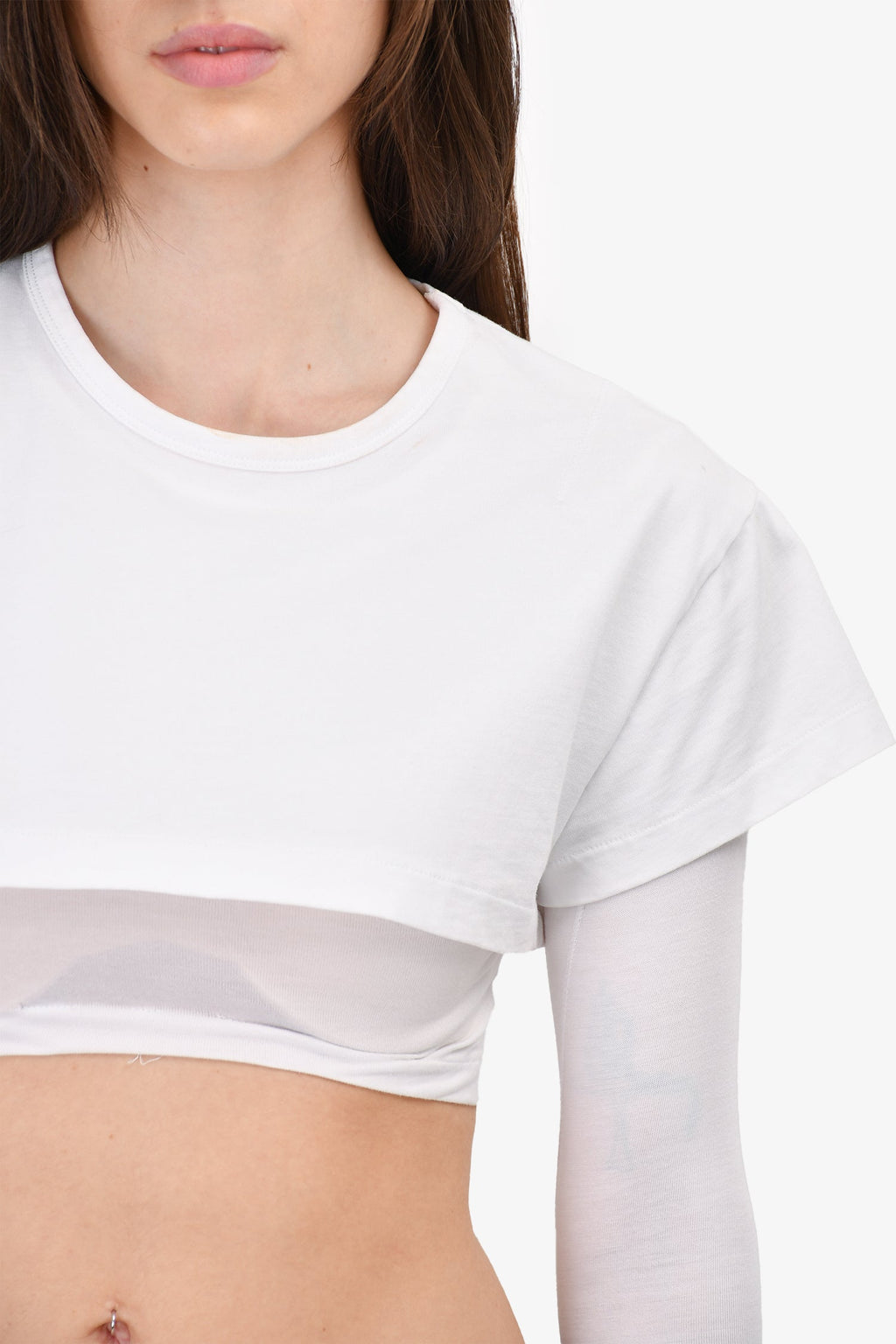 Jacquemus White Cotton 'Le Double' T-Shirt Size XS