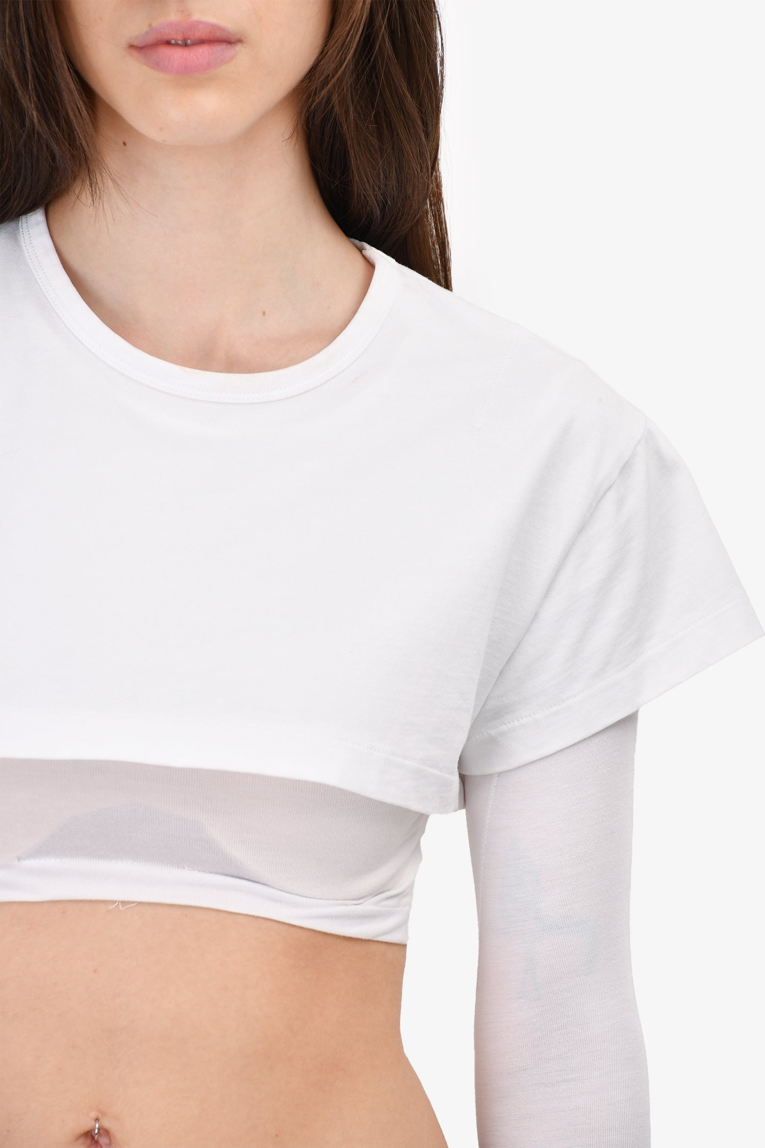 Jacquemus White Cotton 'Le Double' T-Shirt Size XS