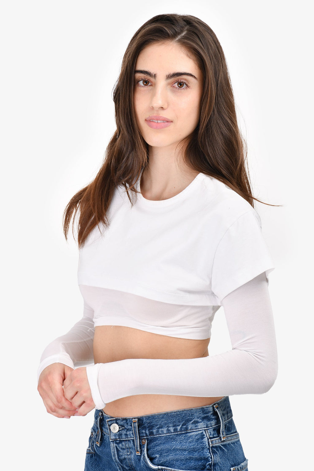 Jacquemus White Cotton 'Le Double' T-Shirt Size XS