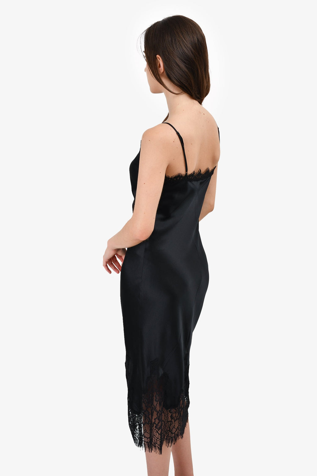 L'Agence Black Silk Slip Dress Size 2