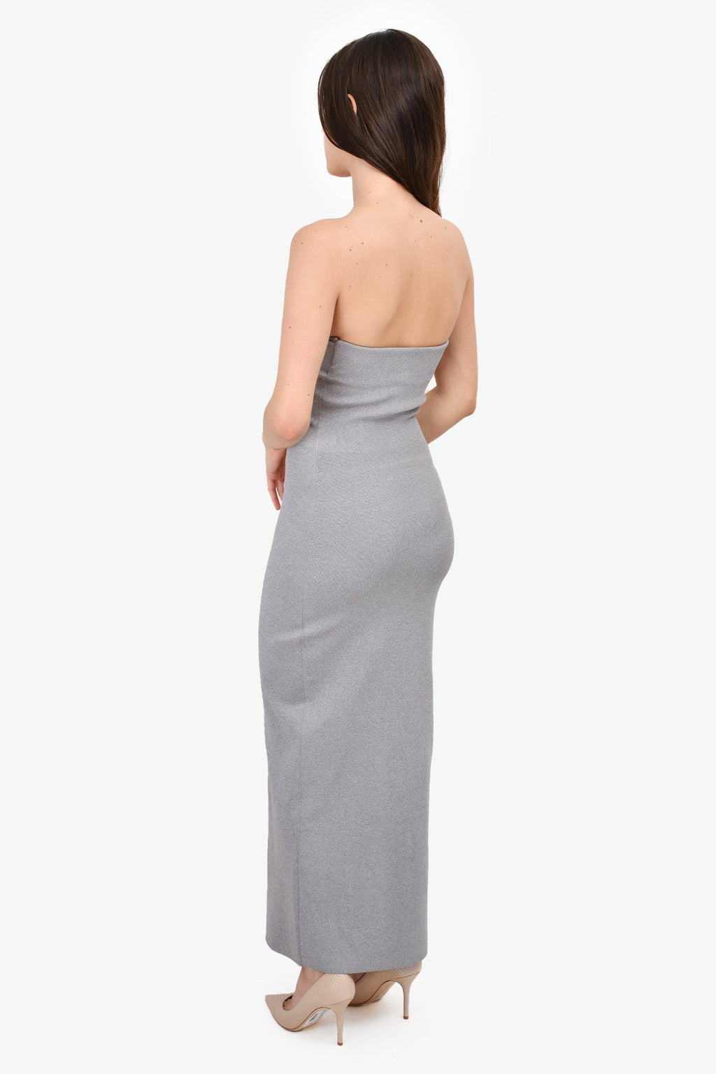Christopher Esber Grey Structured Bust Maxi Dress Size XS