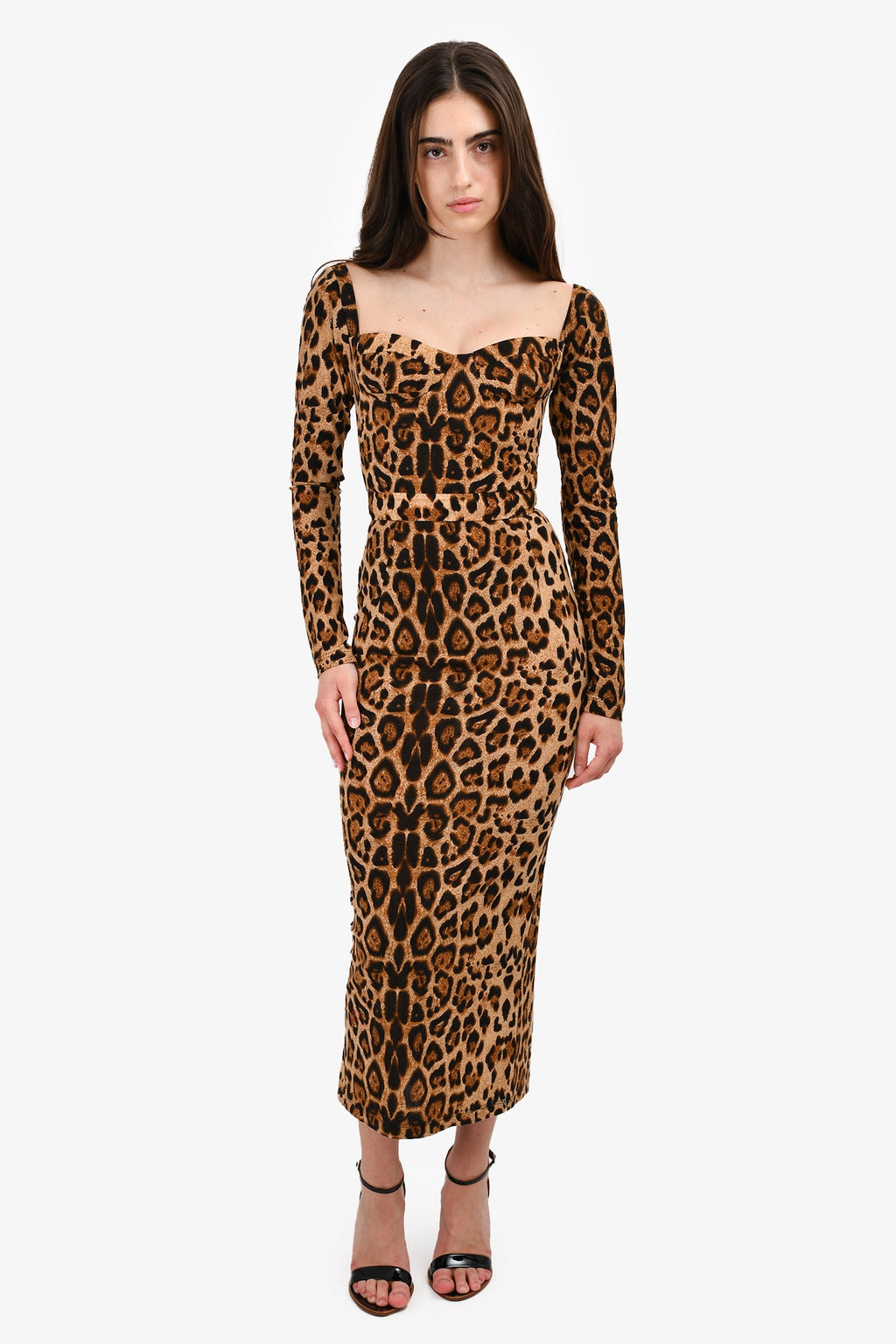 New Arrivals Leopard Print Bustier Maxi Dress Size 34