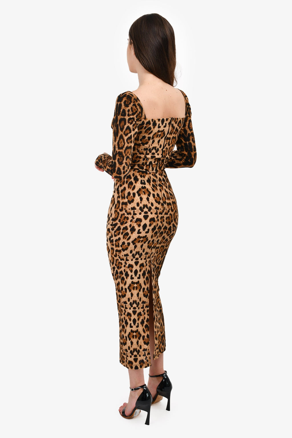 New Arrivals Leopard Print Bustier Maxi Dress Size 34