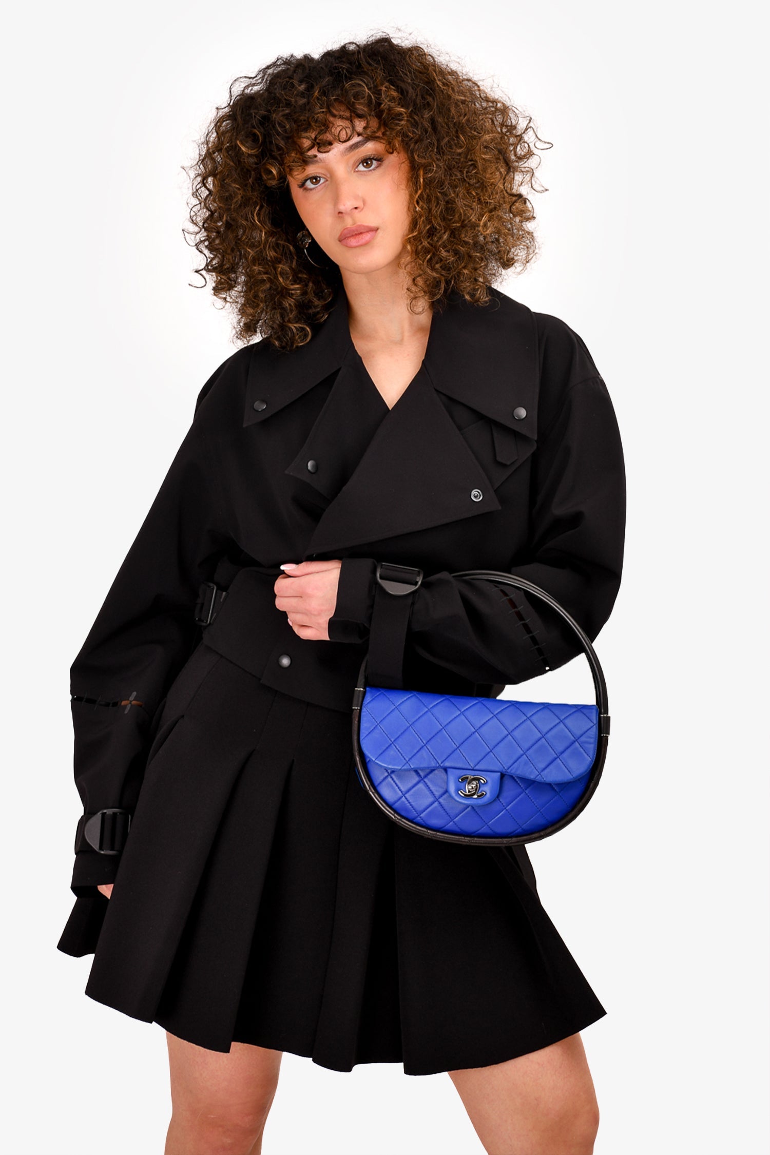 Pre-Loved Chanel™ 2014 Blue Leather Quilted 'Hula' Shoulder Bag