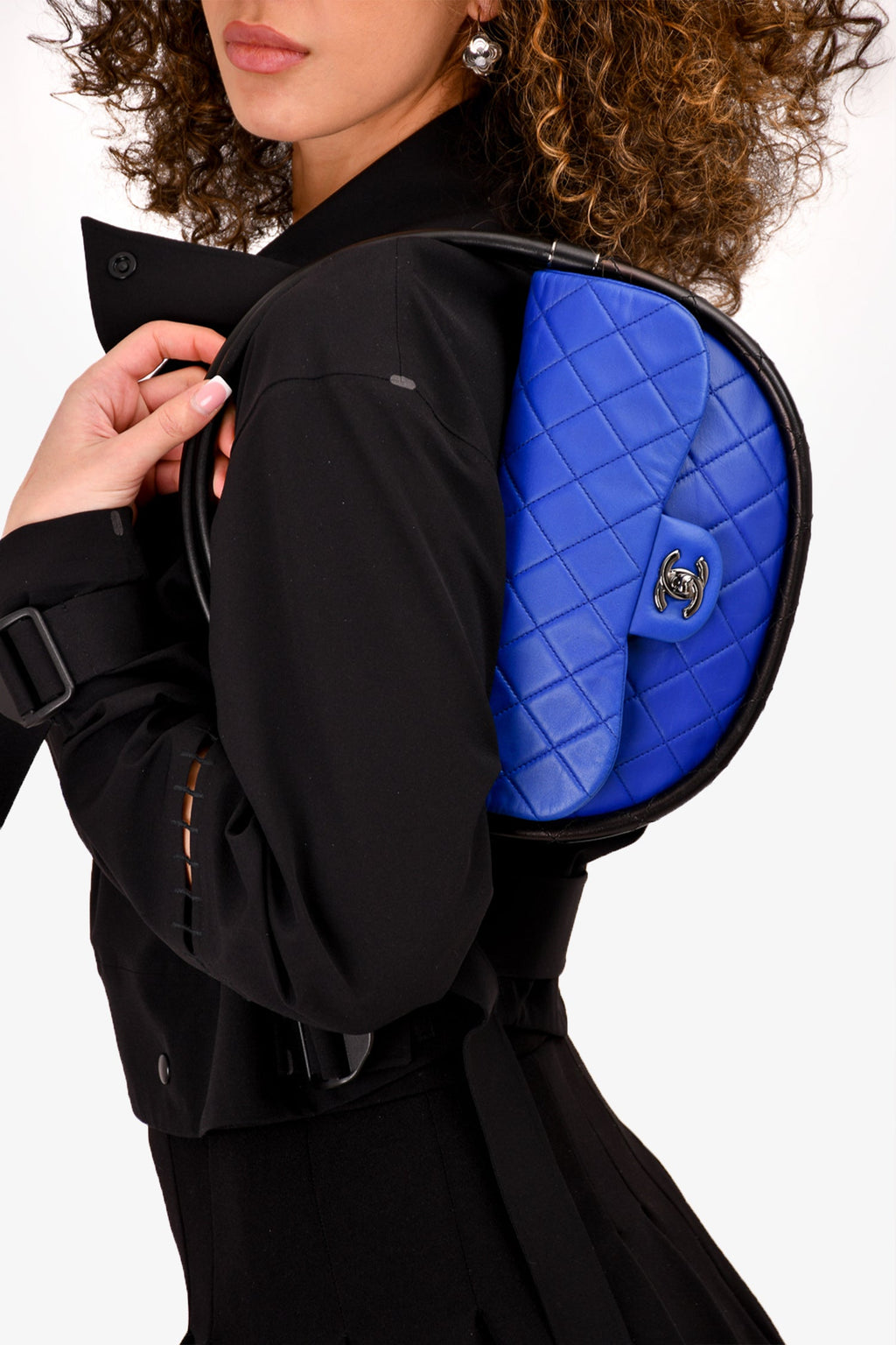 Pre-Loved Chanel™ 2014 Blue Leather Quilted 'Hula' Shoulder Bag