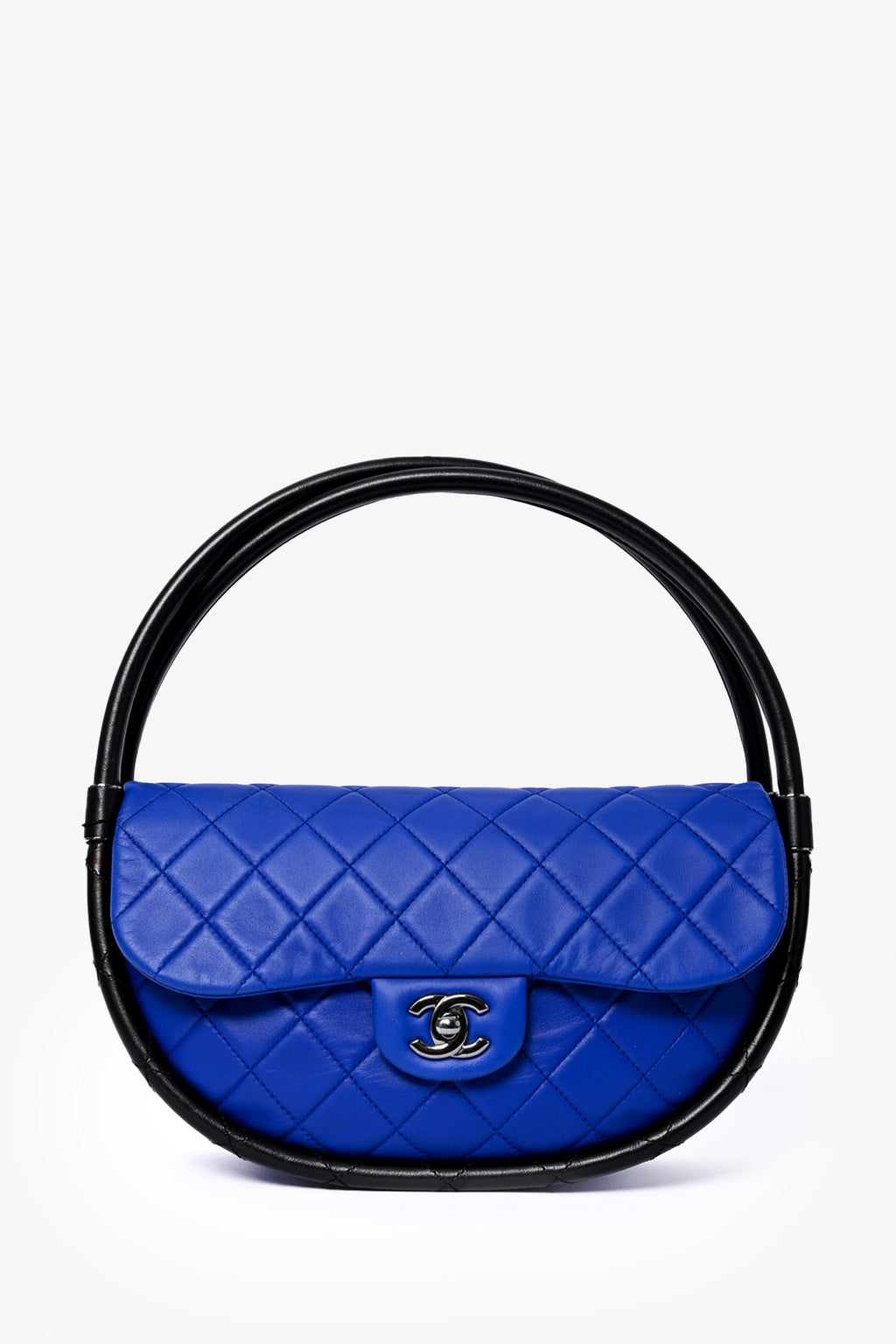 Pre-Loved Chanel™ 2014 Blue Leather Quilted 'Hula' Shoulder Bag