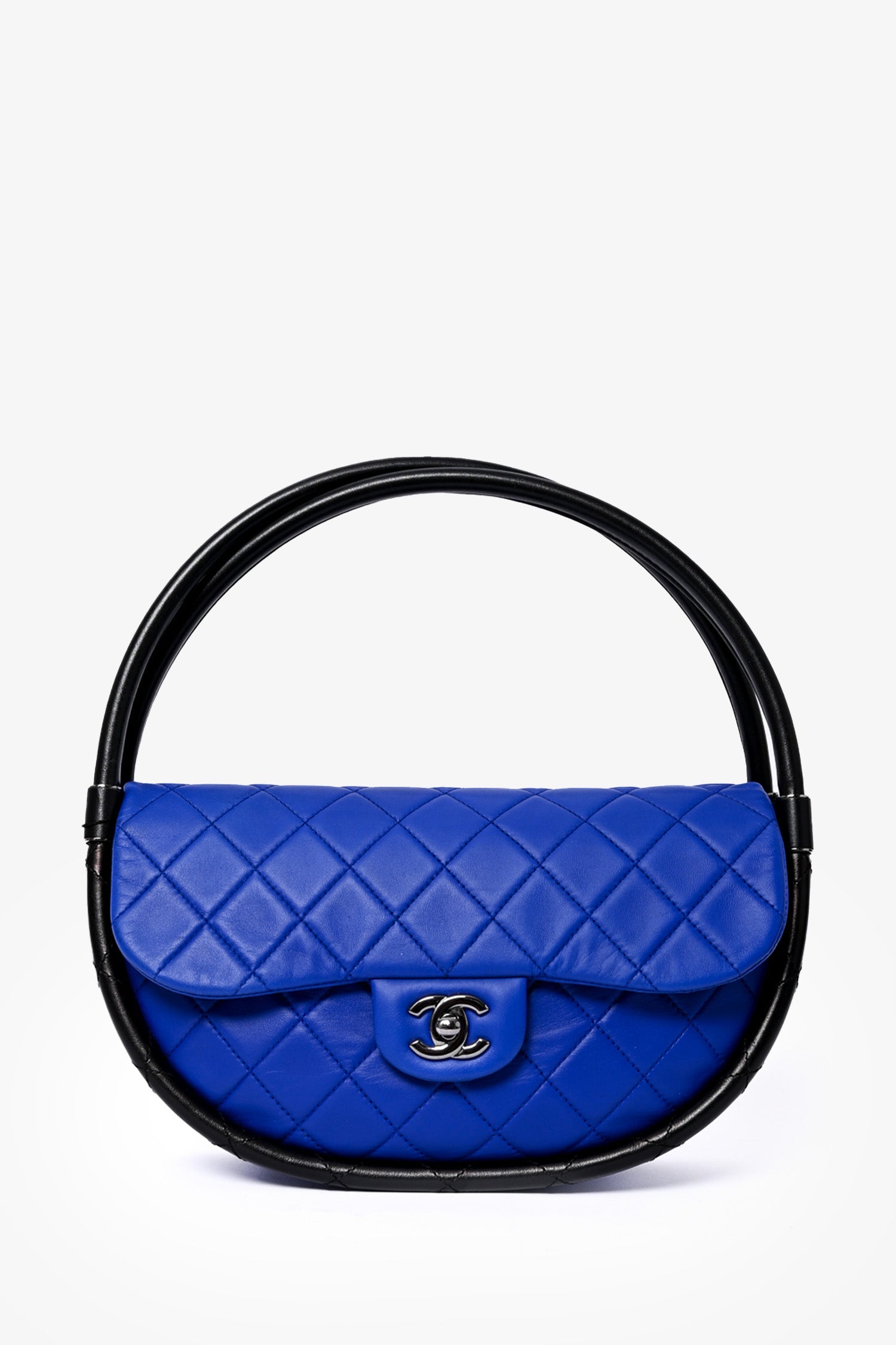 Pre-Loved Chanel™ 2014 Blue Leather Quilted 'Hula' Shoulder Bag