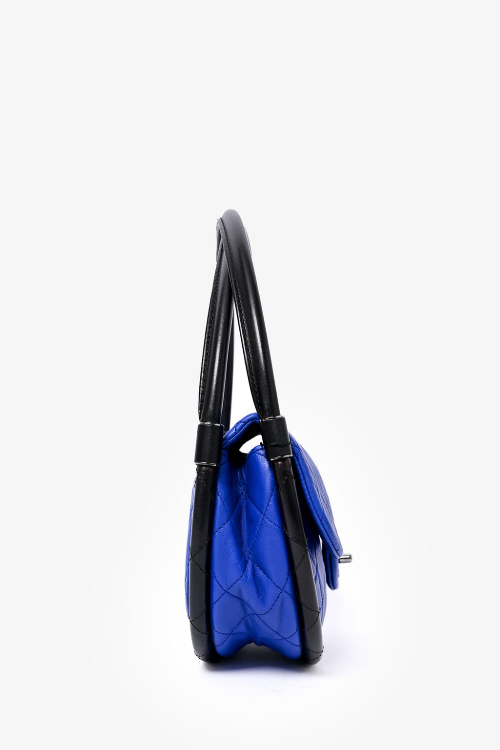 Pre-Loved Chanel™ 2014 Blue Leather Quilted 'Hula' Shoulder Bag