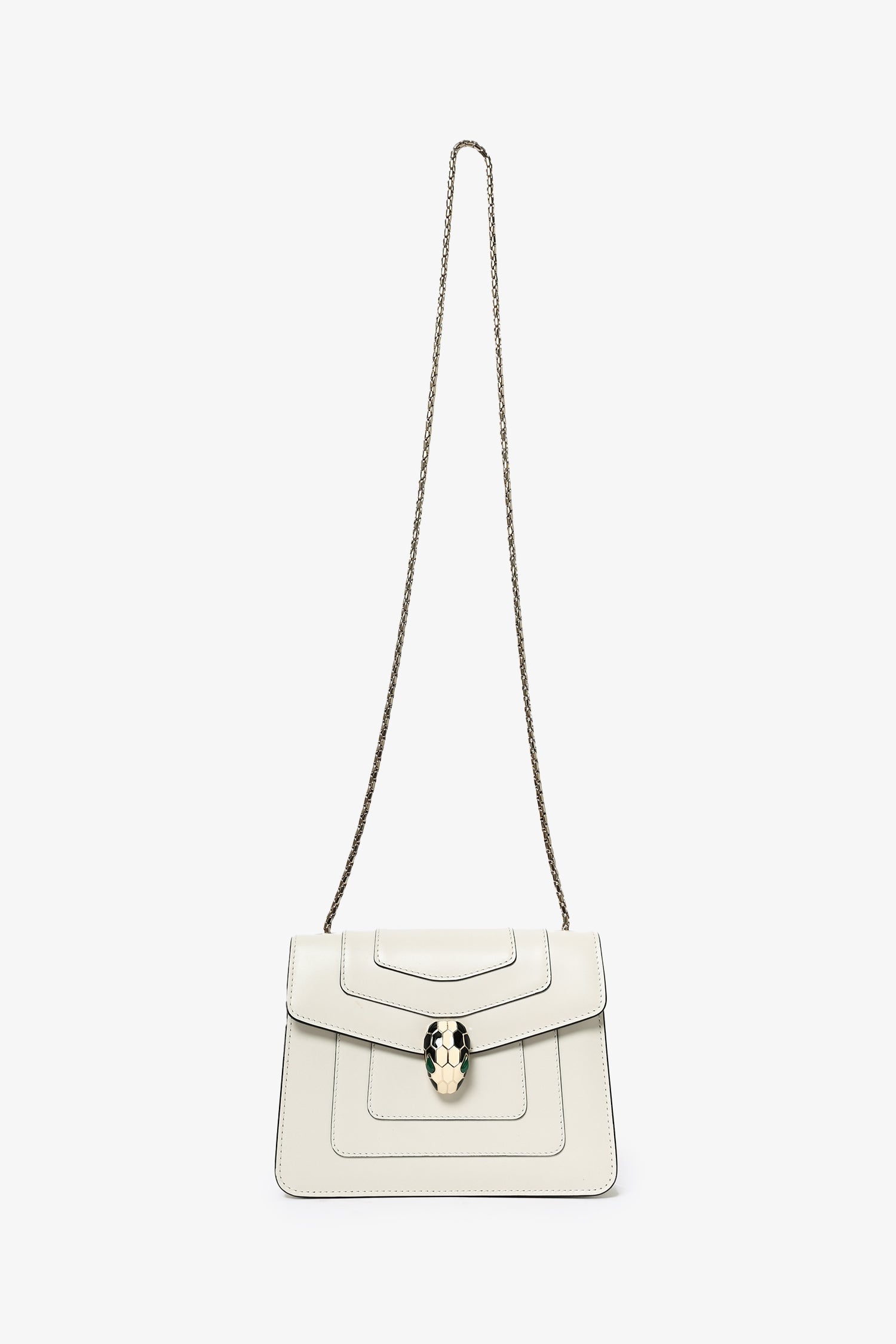 Bvlgari White Leather 'Forever Serpenti Crossbody Bag