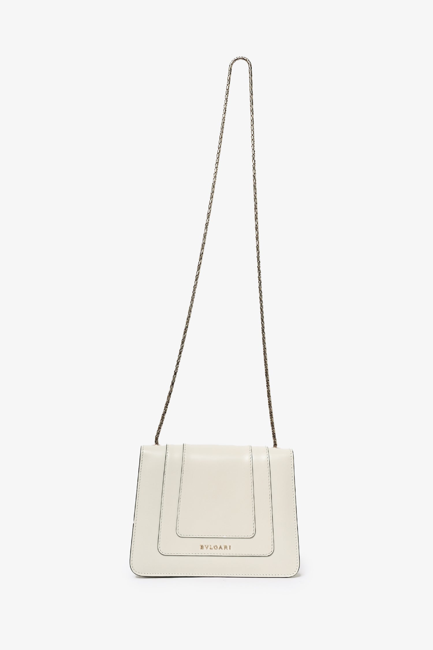 Bvlgari White Leather 'Forever Serpenti Crossbody Bag