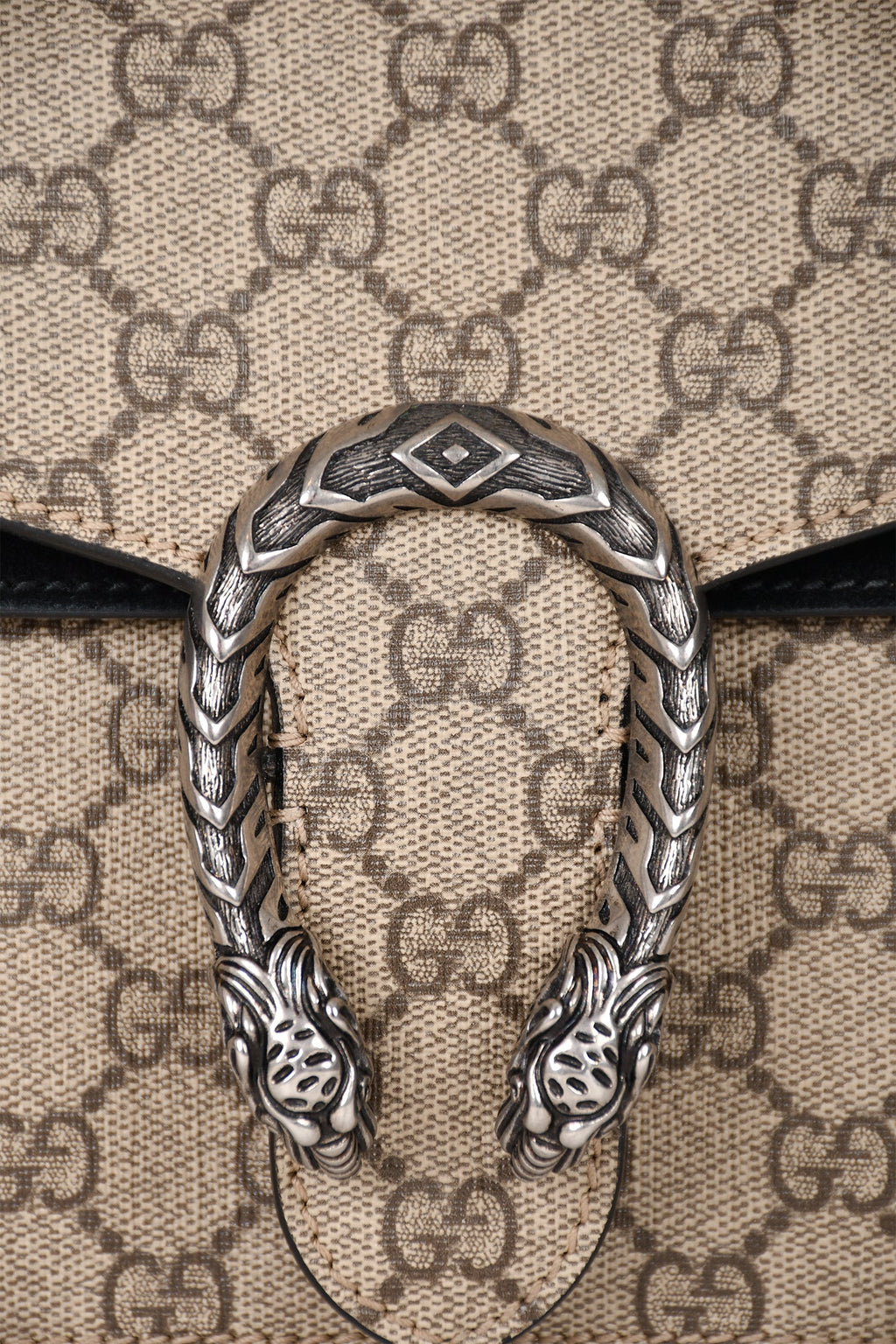 Gucci GG Supreme/Black Suede Small Dionysus Chain Bag