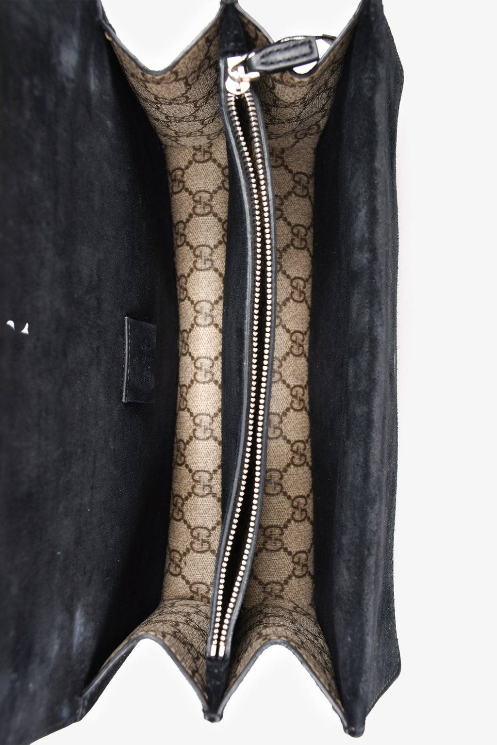 Gucci GG Supreme/Black Suede Small Dionysus Chain Bag