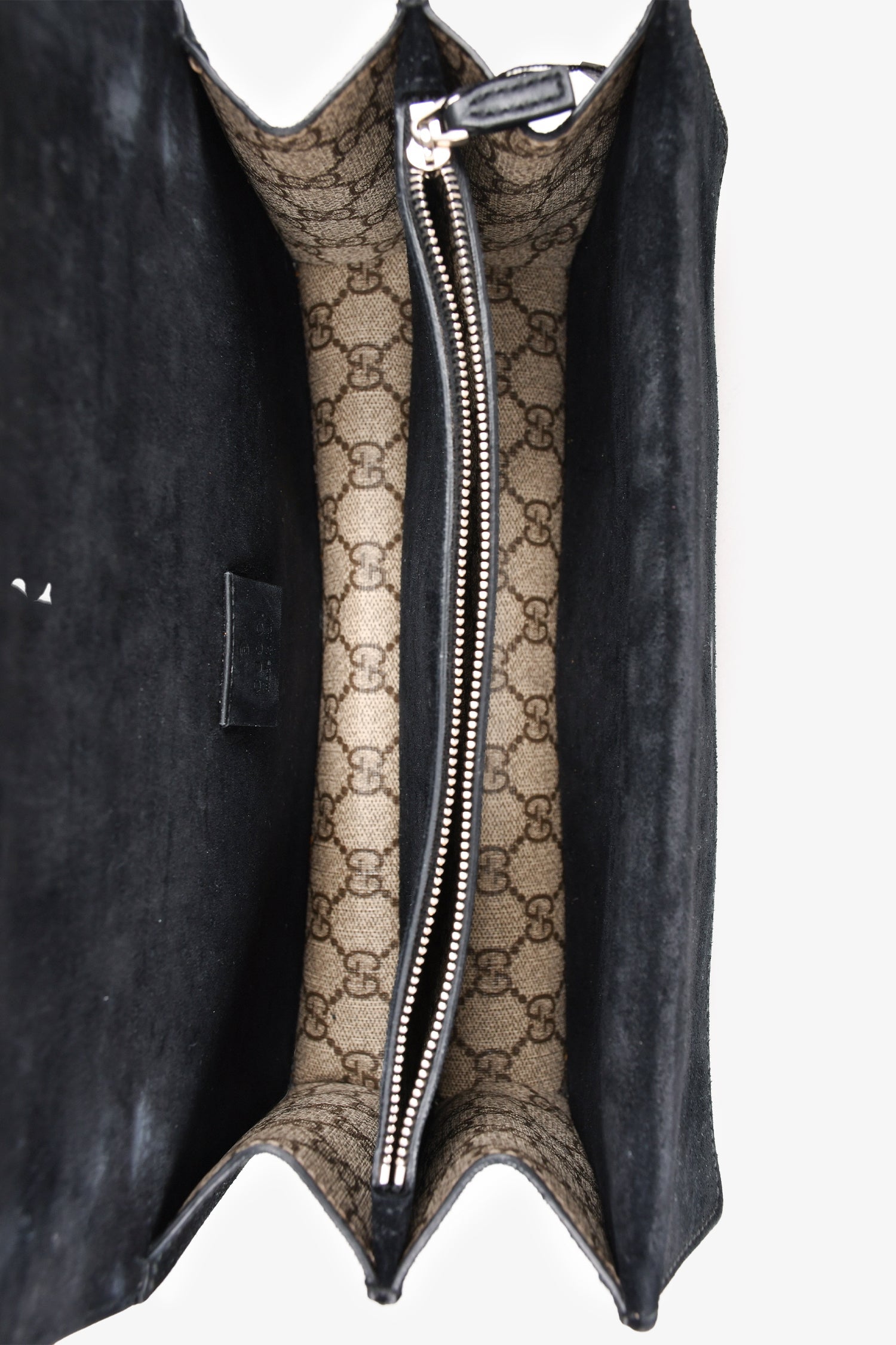 Gucci GG Supreme/Black Suede Small Dionysus Chain Bag
