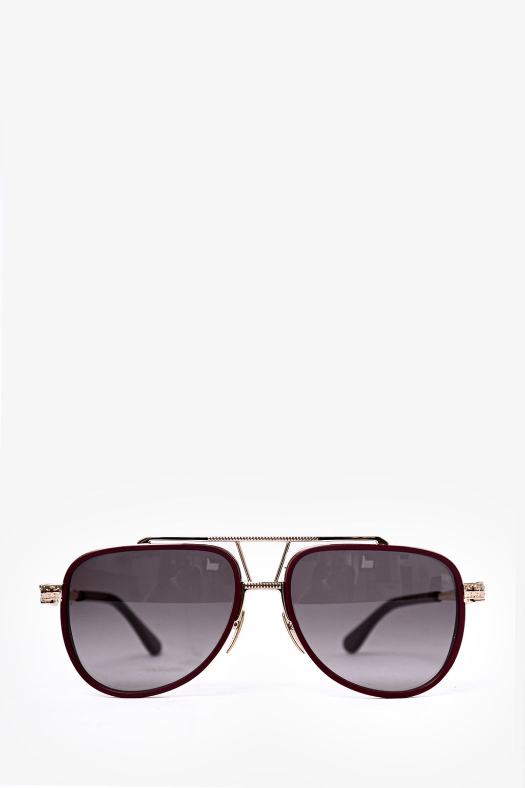 Chrome Hearts Burgundy 'Pushin Rod 1' Aviator Sunglasses