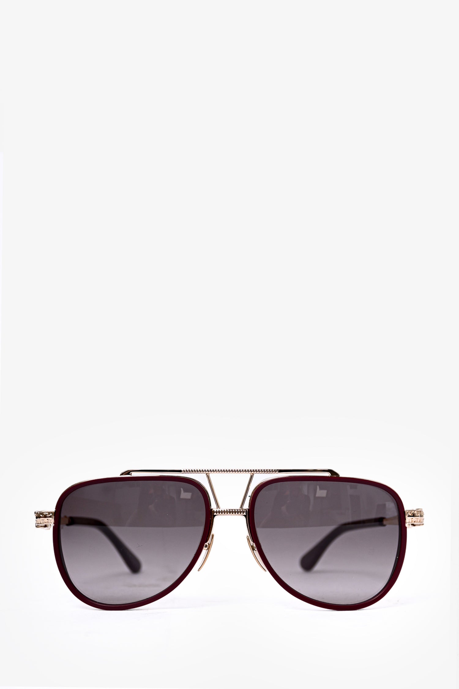 Chrome Hearts Burgundy 'Pushin Rod 1' Aviator Sunglasses