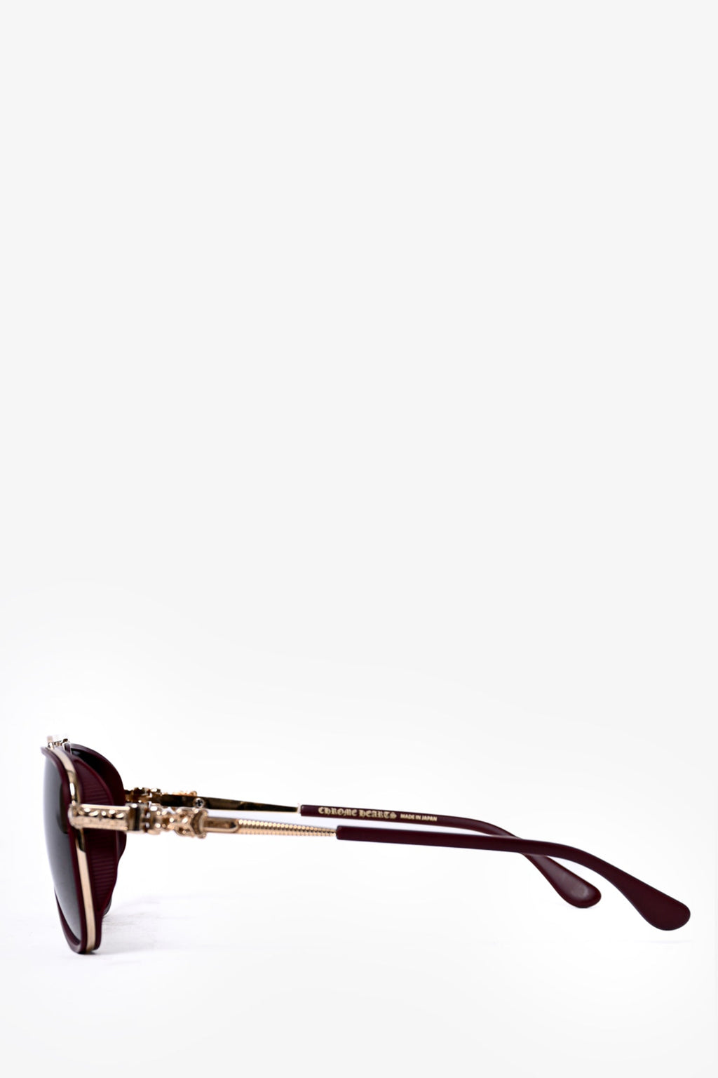 Chrome Hearts Burgundy 'Pushin Rod 1' Aviator Sunglasses