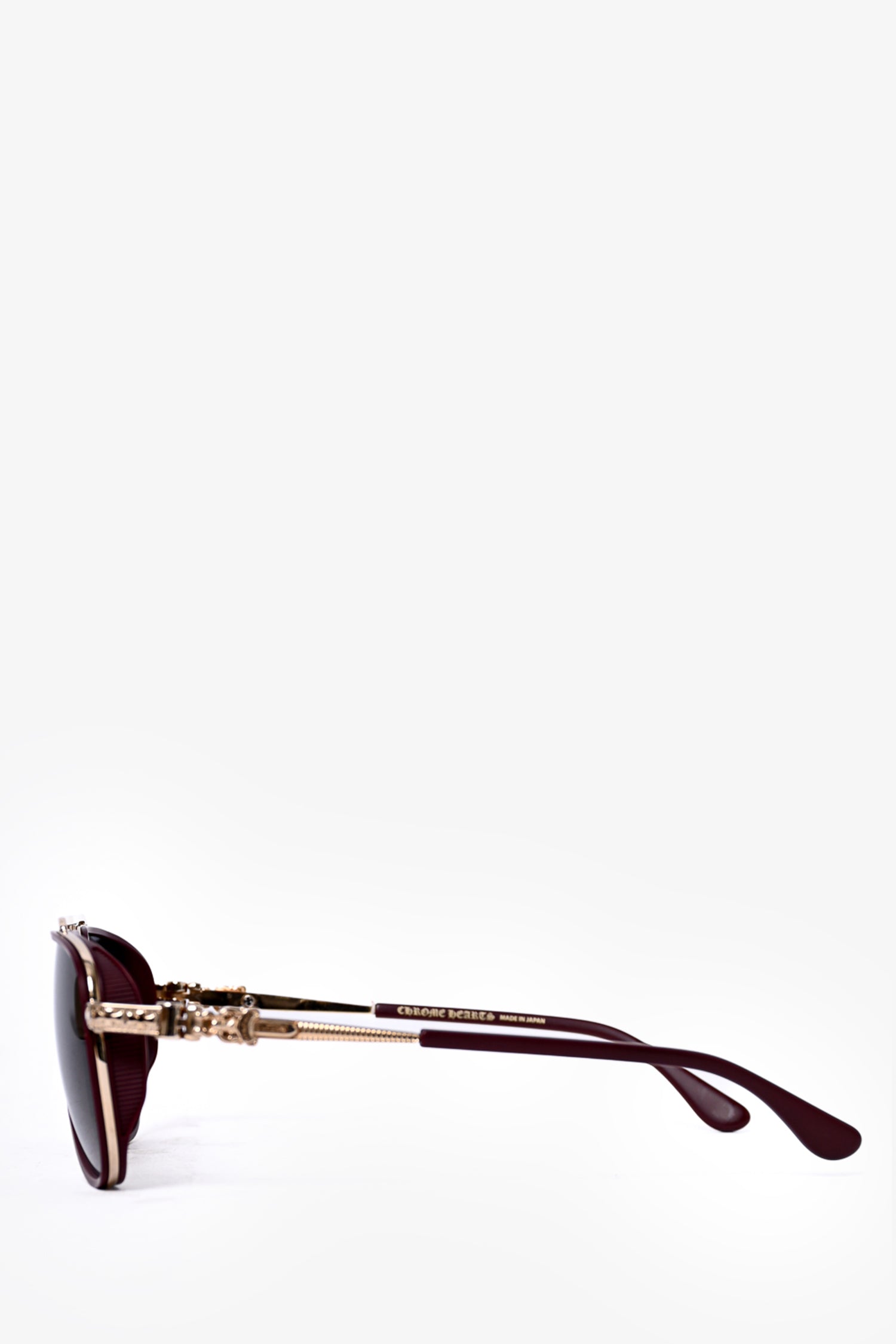 Chrome Hearts Burgundy 'Pushin Rod 1' Aviator Sunglasses