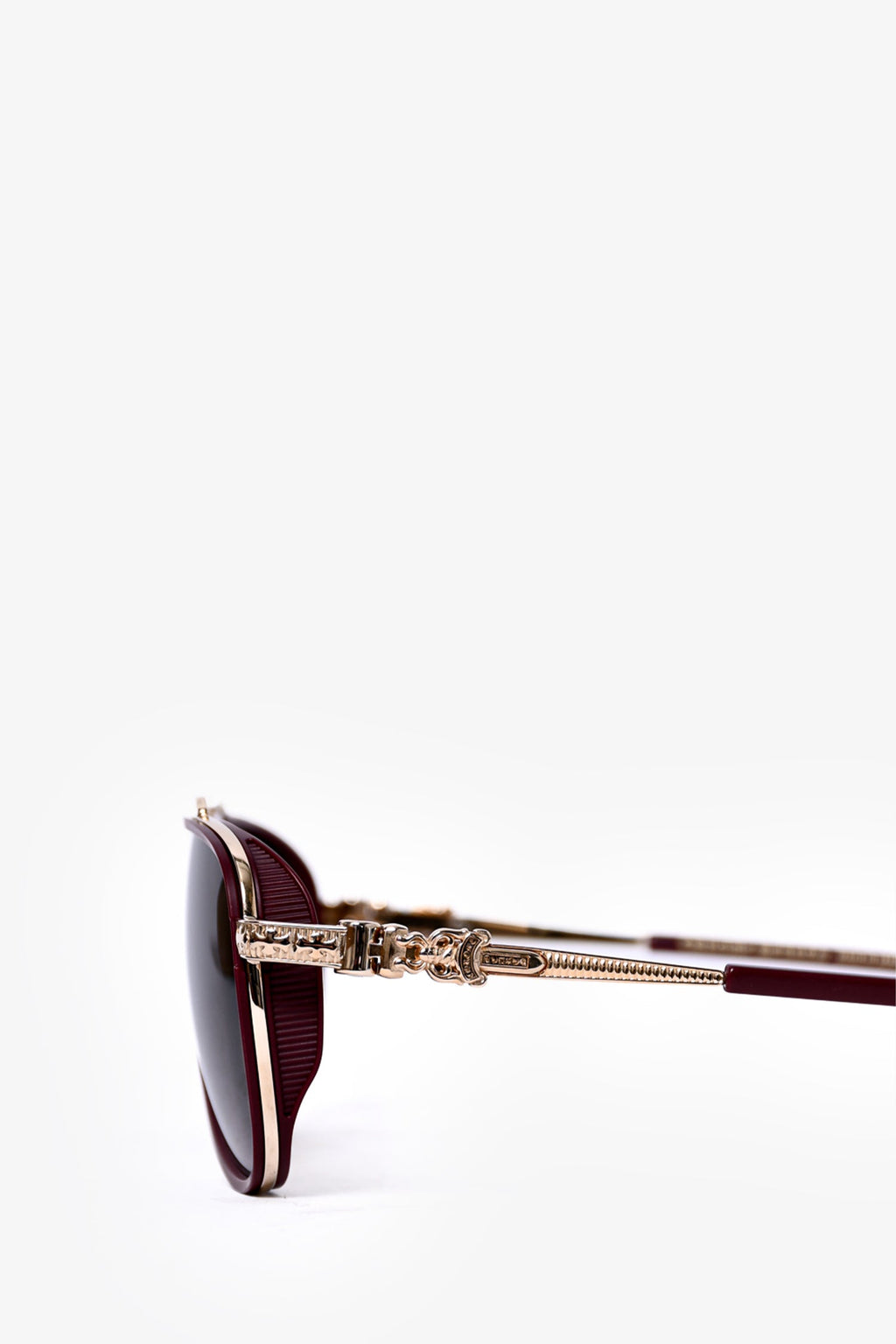Chrome Hearts Burgundy 'Pushin Rod 1' Aviator Sunglasses
