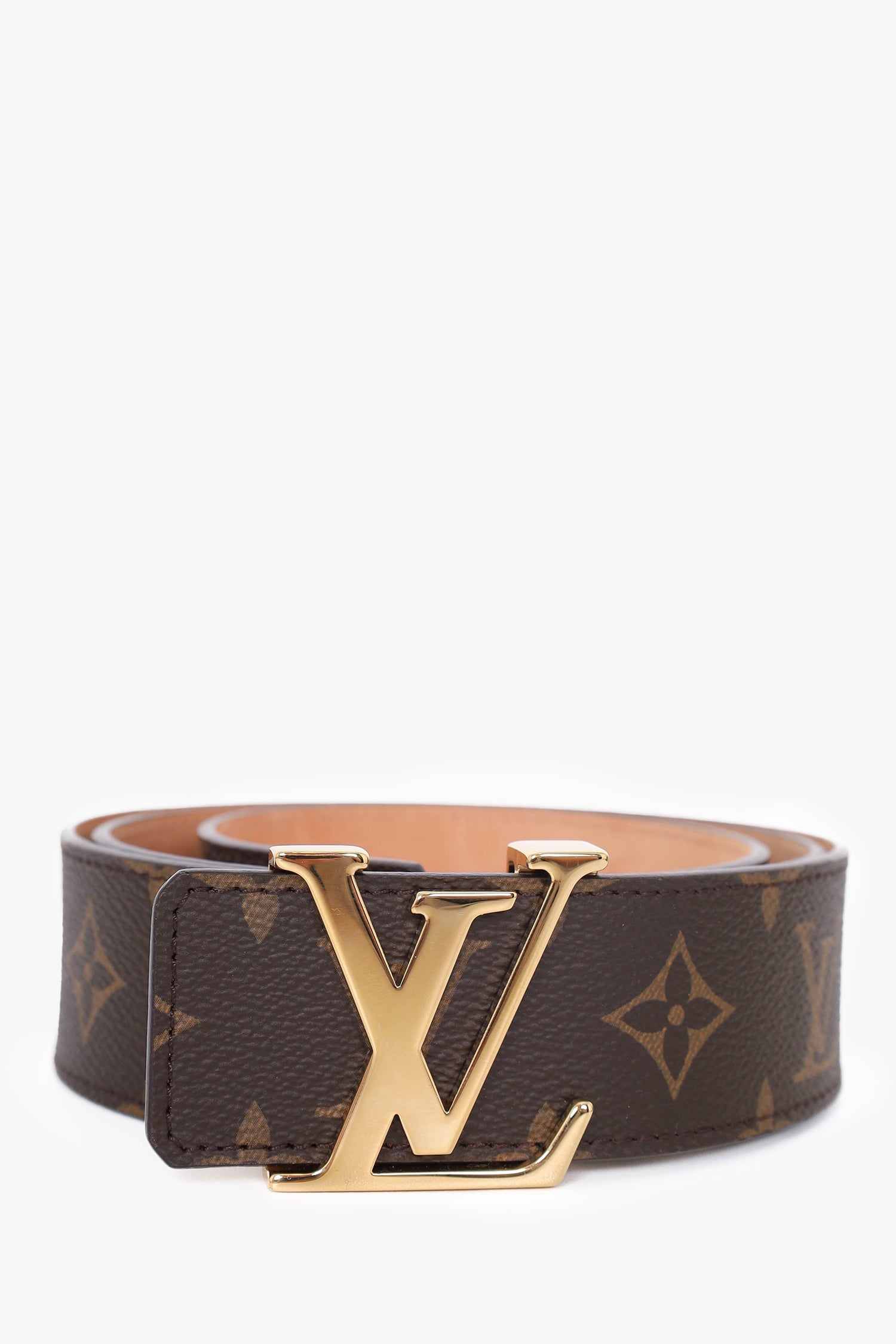 Louis Vuitton Brown Monogram LV Buckle Belt Size 100
