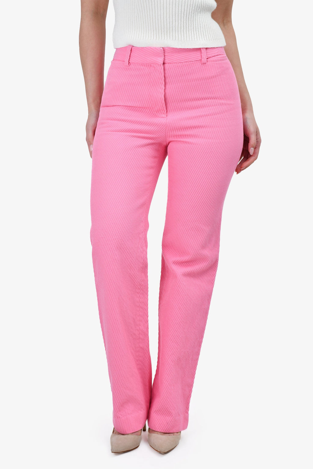 Victoria Beckham Pink Twill Trousers Size 36