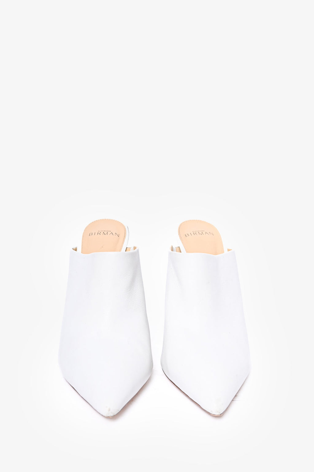 Alexandre Birman White Leather Heeled Mules Size 42