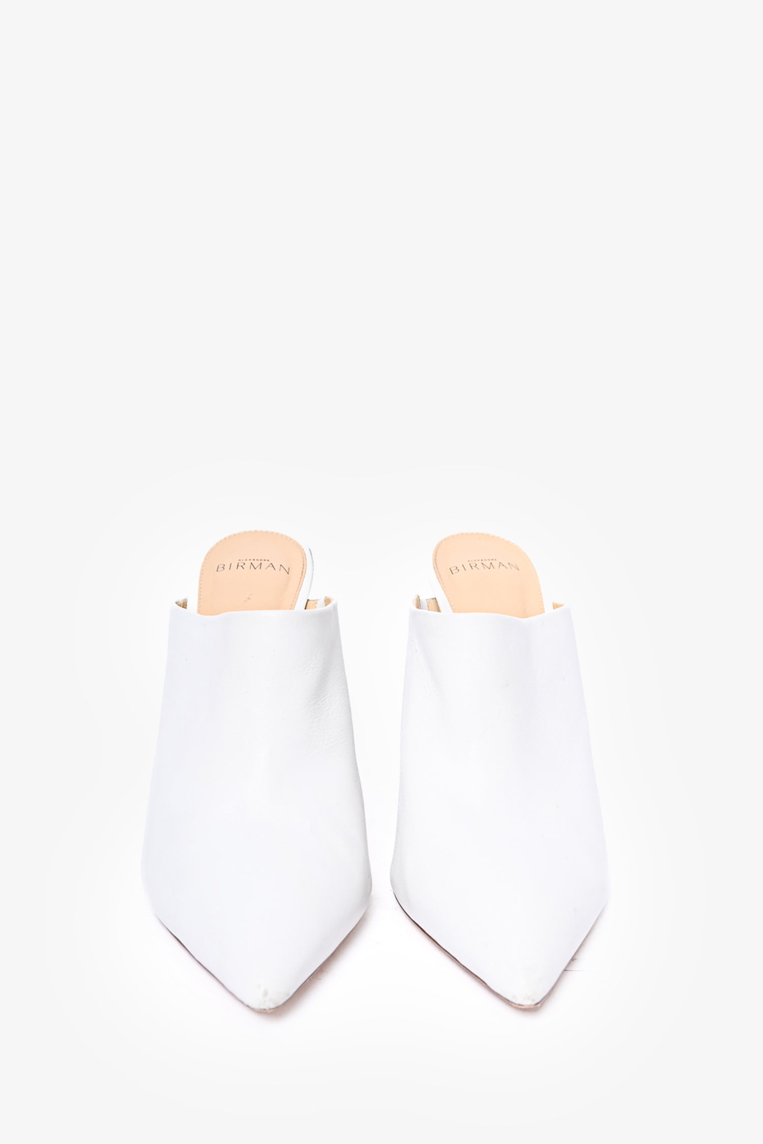 Alexandre Birman White Leather Heeled Mules Size 42