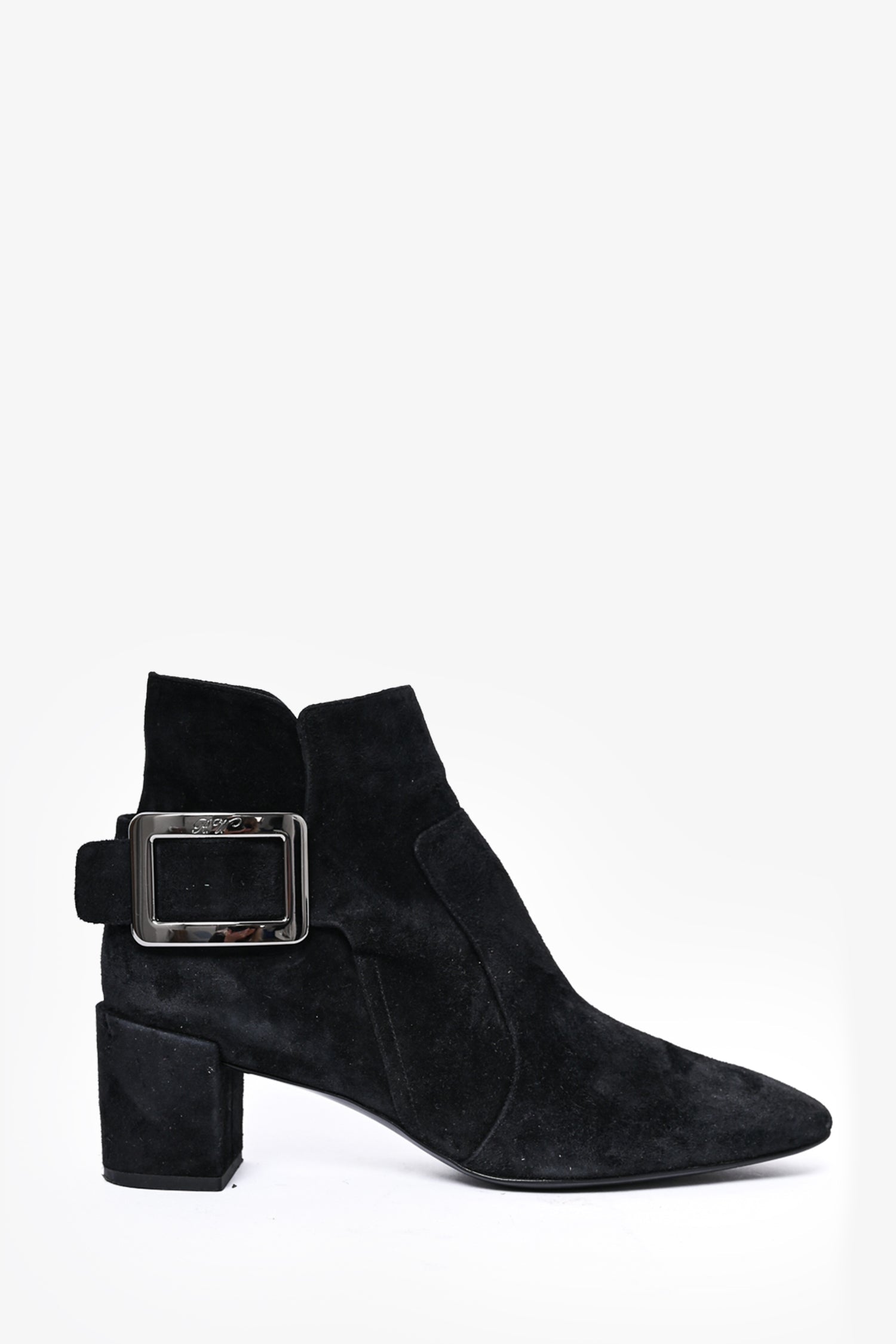 Roger Vivier Black Suede Ankle Booties Size 35.5