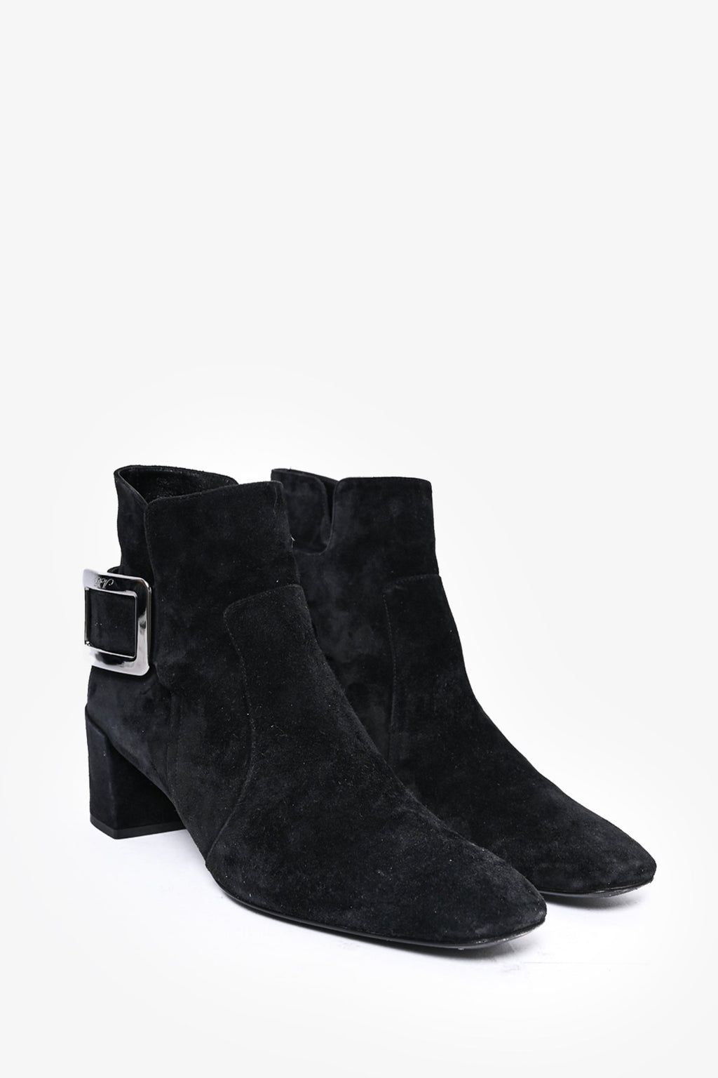 Roger Vivier Black Suede Ankle Booties Size 35.5