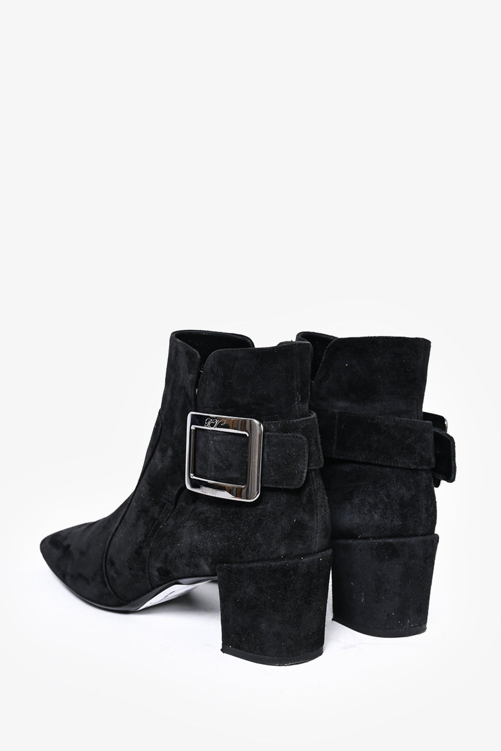 Roger Vivier Black Suede Ankle Booties Size 35.5