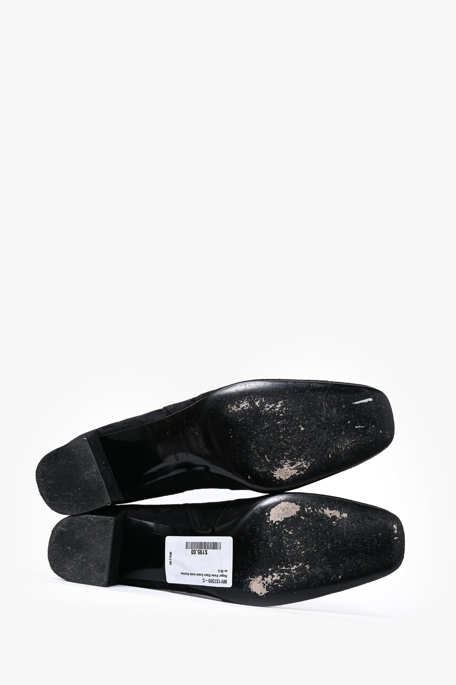 Roger Vivier Black Suede Ankle Booties Size 35.5