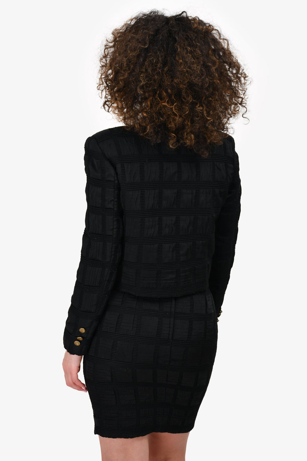 Moschino Cheap and Chic Black Blazer + Skirt Set Size 10 US