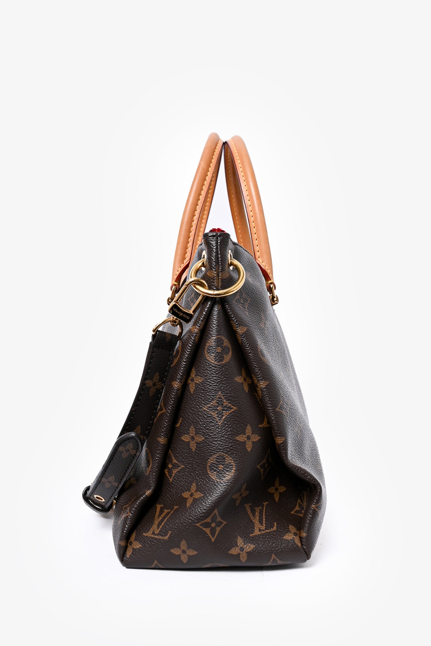 Louis Vuitton 2014 Monogram/Red Leather Pallas MM Bag with Strap