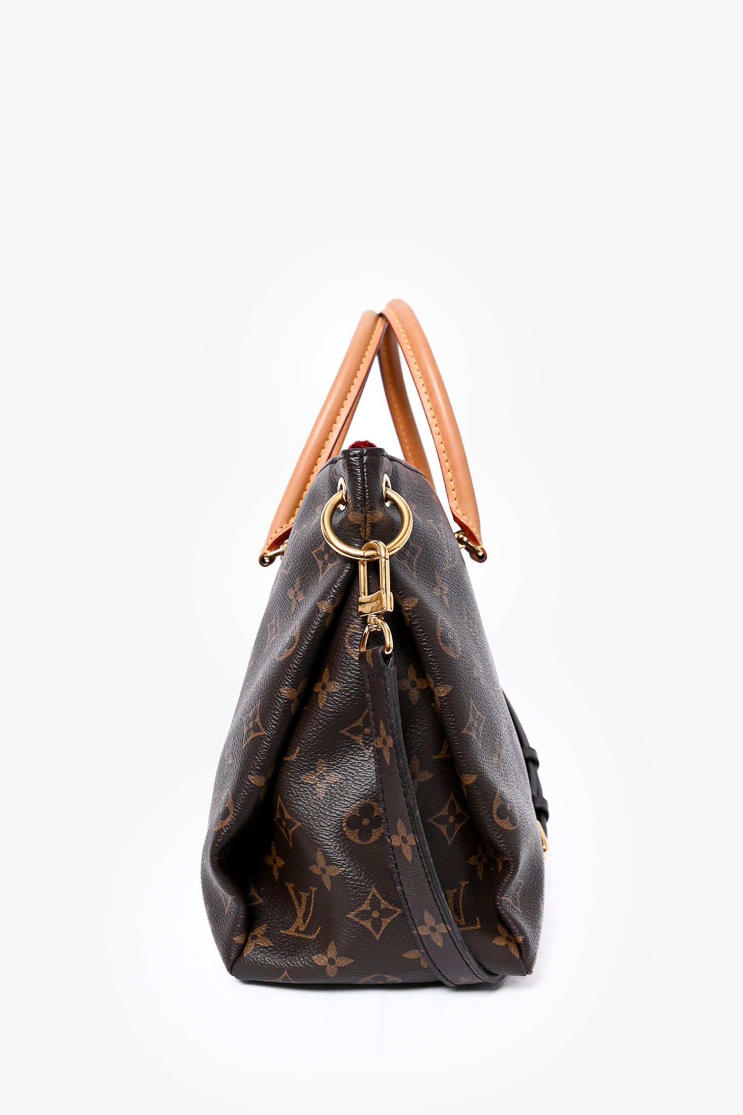 Louis Vuitton 2014 Monogram/Red Leather Pallas MM Bag with Strap