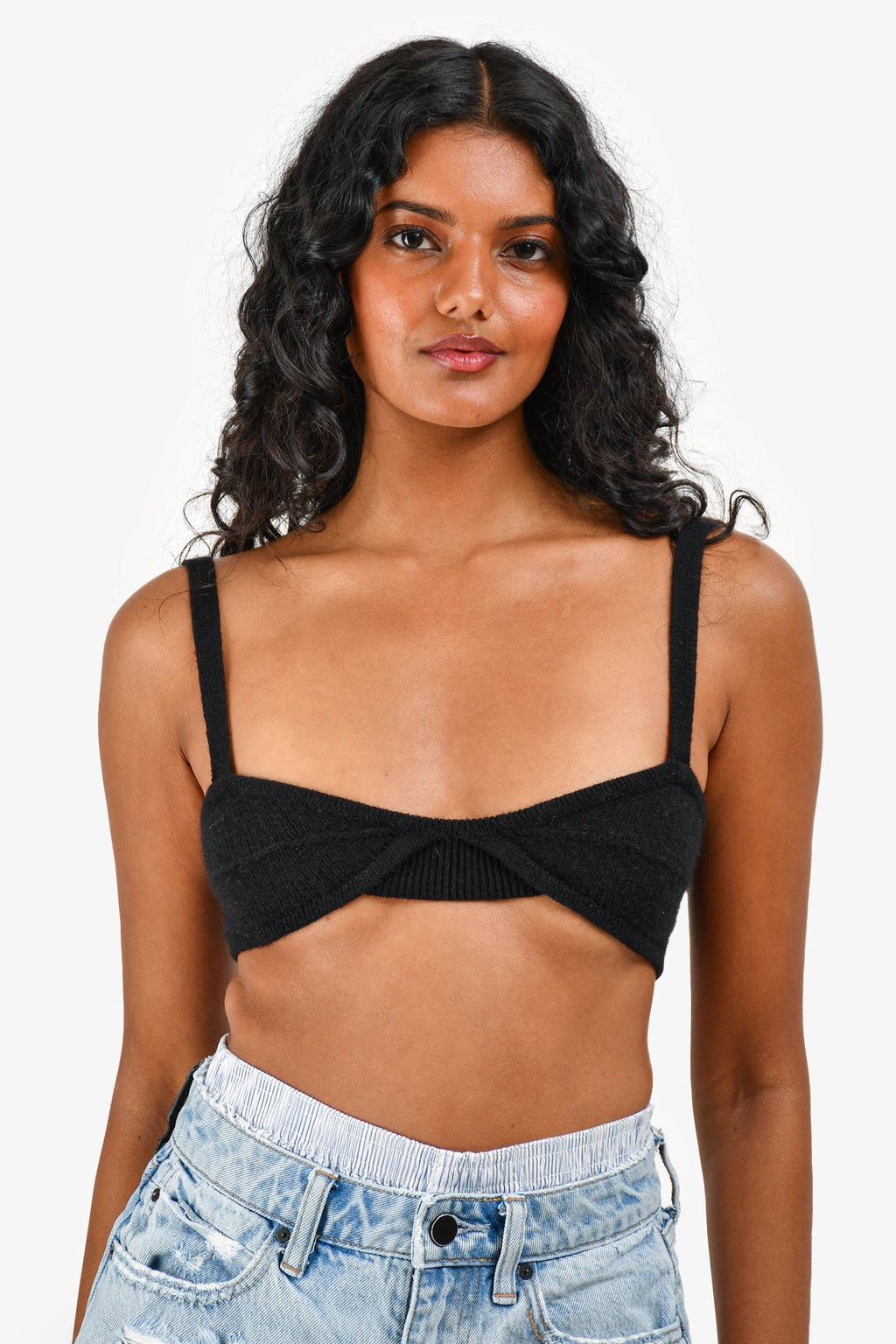 Khaite Black Cashmere Bra Top Size XS