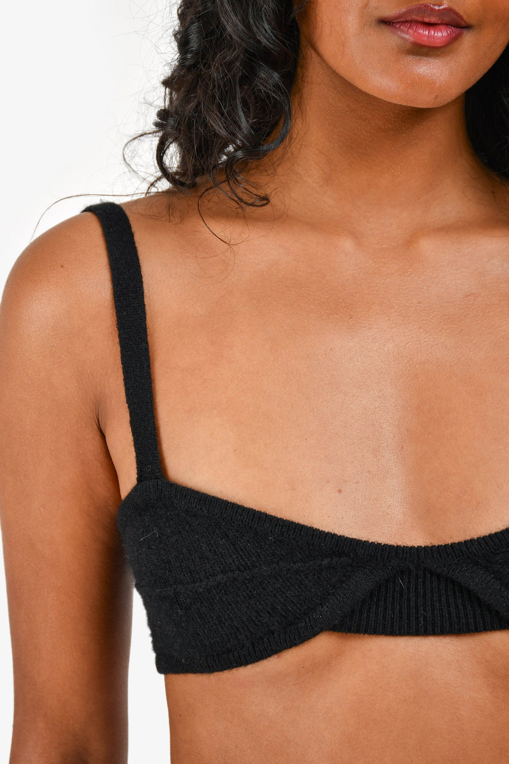 Khaite Black Cashmere Bra Top Size XS