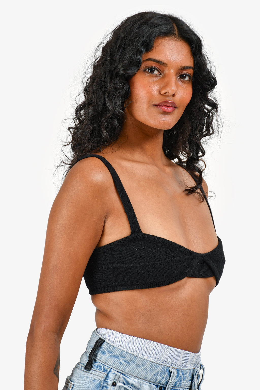 Khaite Black Cashmere Bra Top Size XS