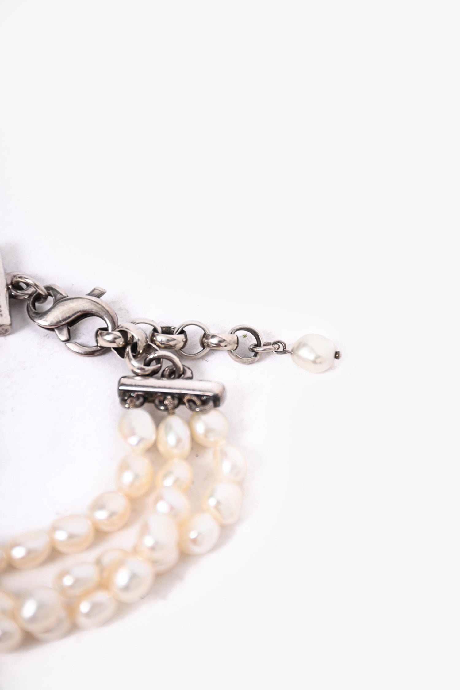Tiffany & Co. Sterling Silver Freshwater Pearl Three Strand Twist Bracelet