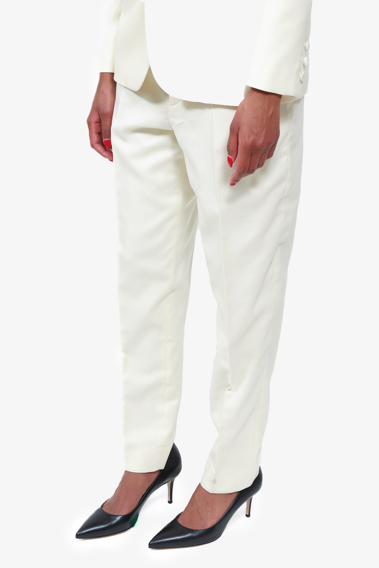 Saint Laurent White Wool Two Piece Suit Set Size 40/42