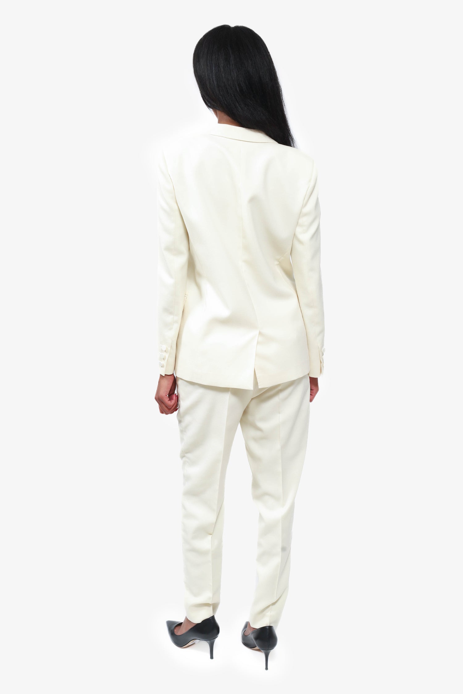 Saint Laurent White Wool Two Piece Suit Set Size 40/42