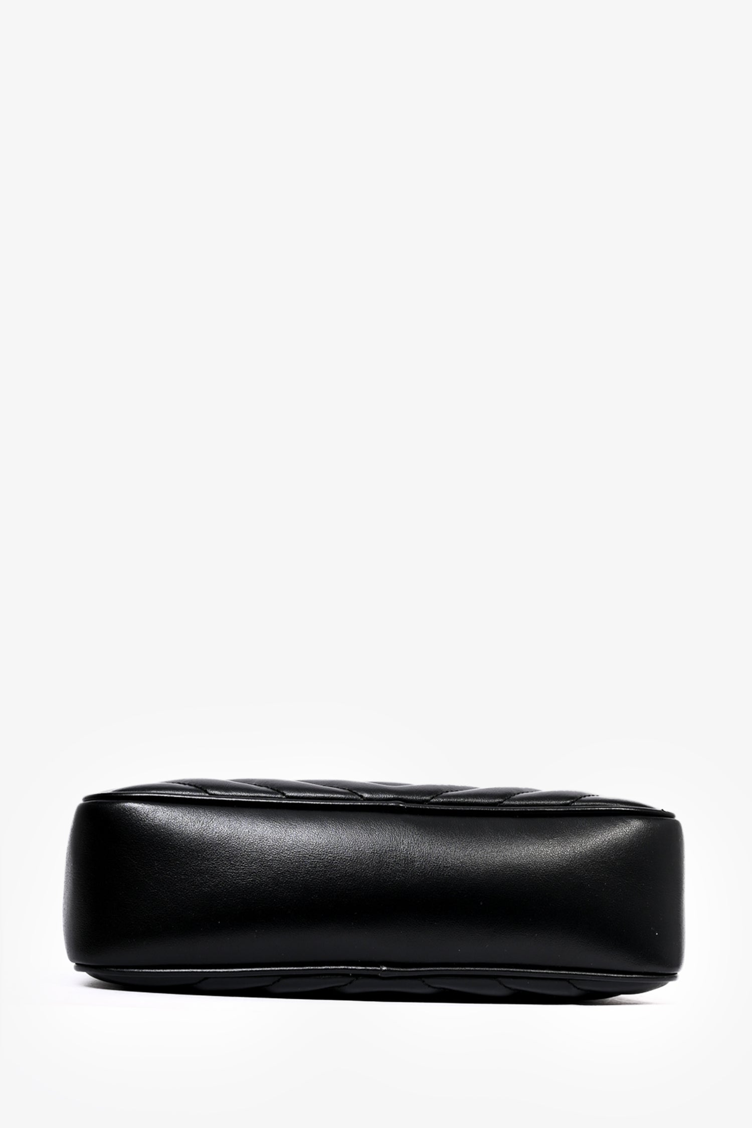 Saint Laurent 2021 Black Leather Chevron Lou Camera Bag