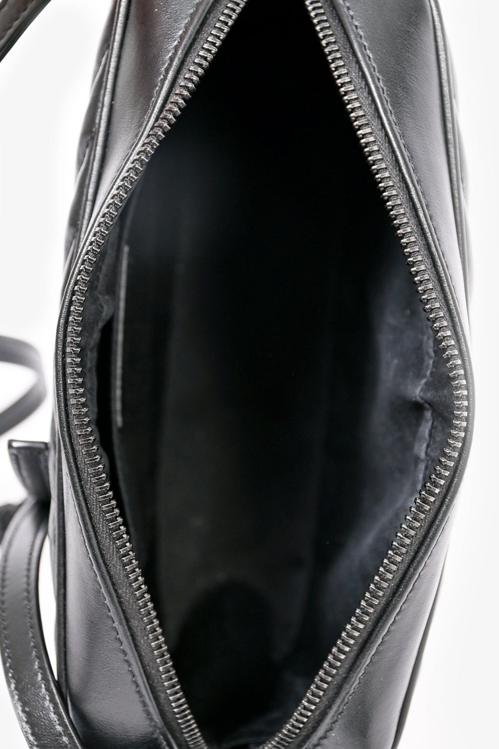 Saint Laurent 2021 Black Leather Chevron Lou Camera Bag