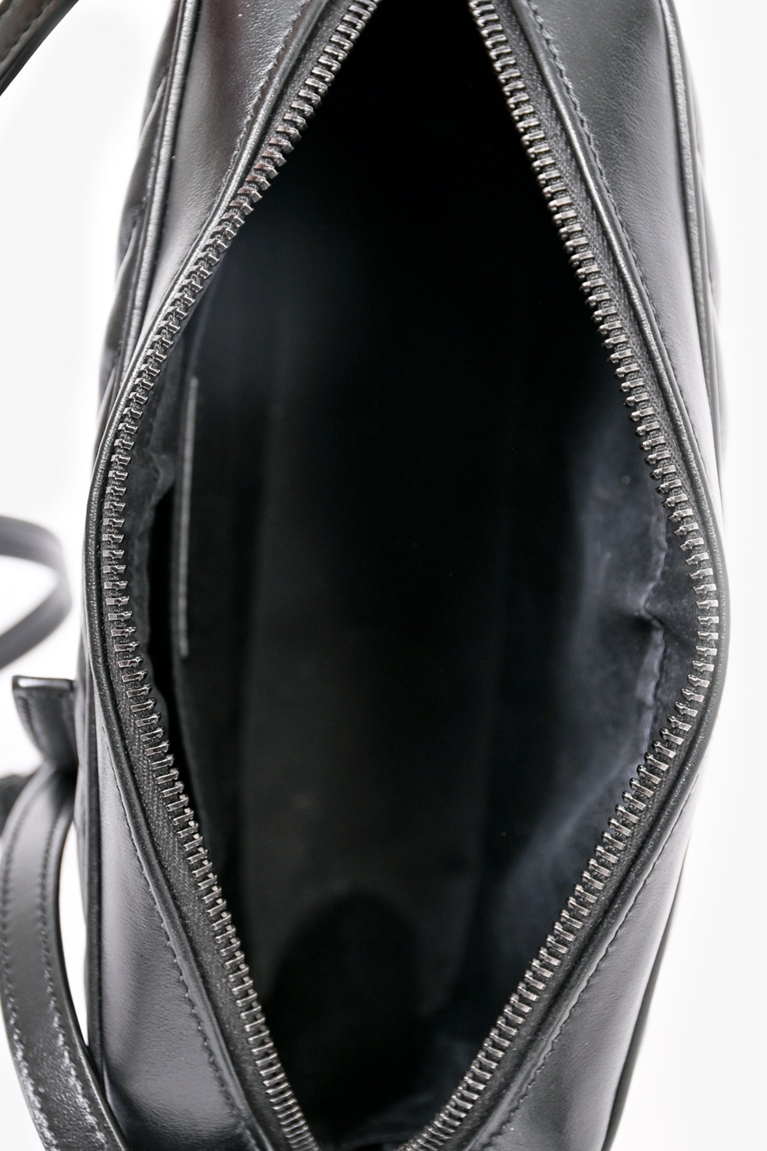 Saint Laurent 2021 Black Leather Chevron Lou Camera Bag